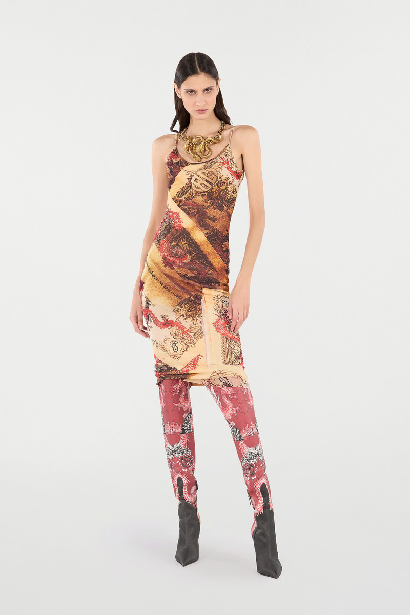 Roberto Cavalli Bodycon Dress with Oriental Print outlook