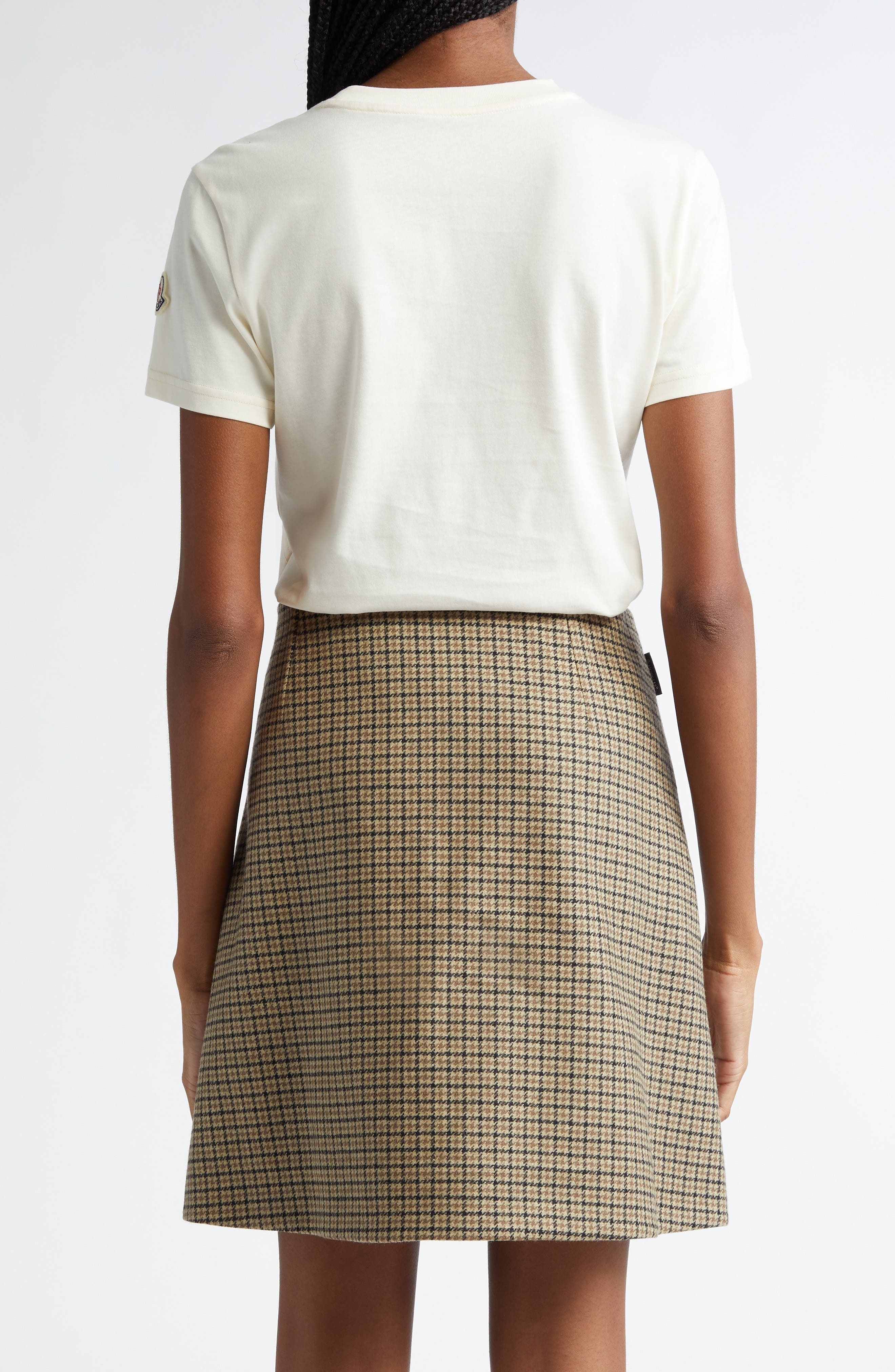 Moncler Logo Embroidered Cotton T-Shirt in White at Nordstrom - 2