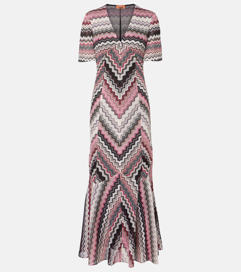 Zigzag lamé midi dress - 1