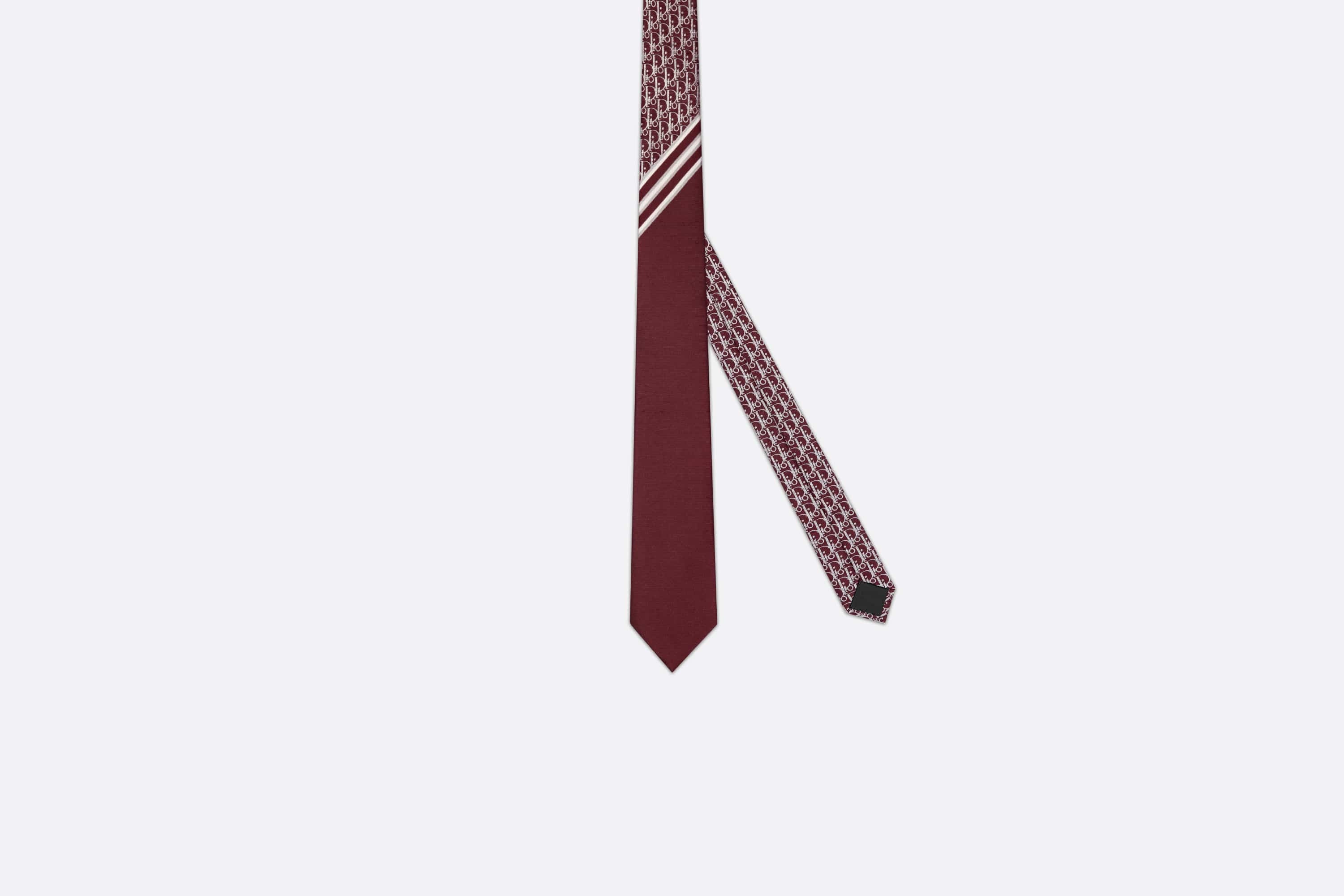 Striped Dior Oblique Tie - 1