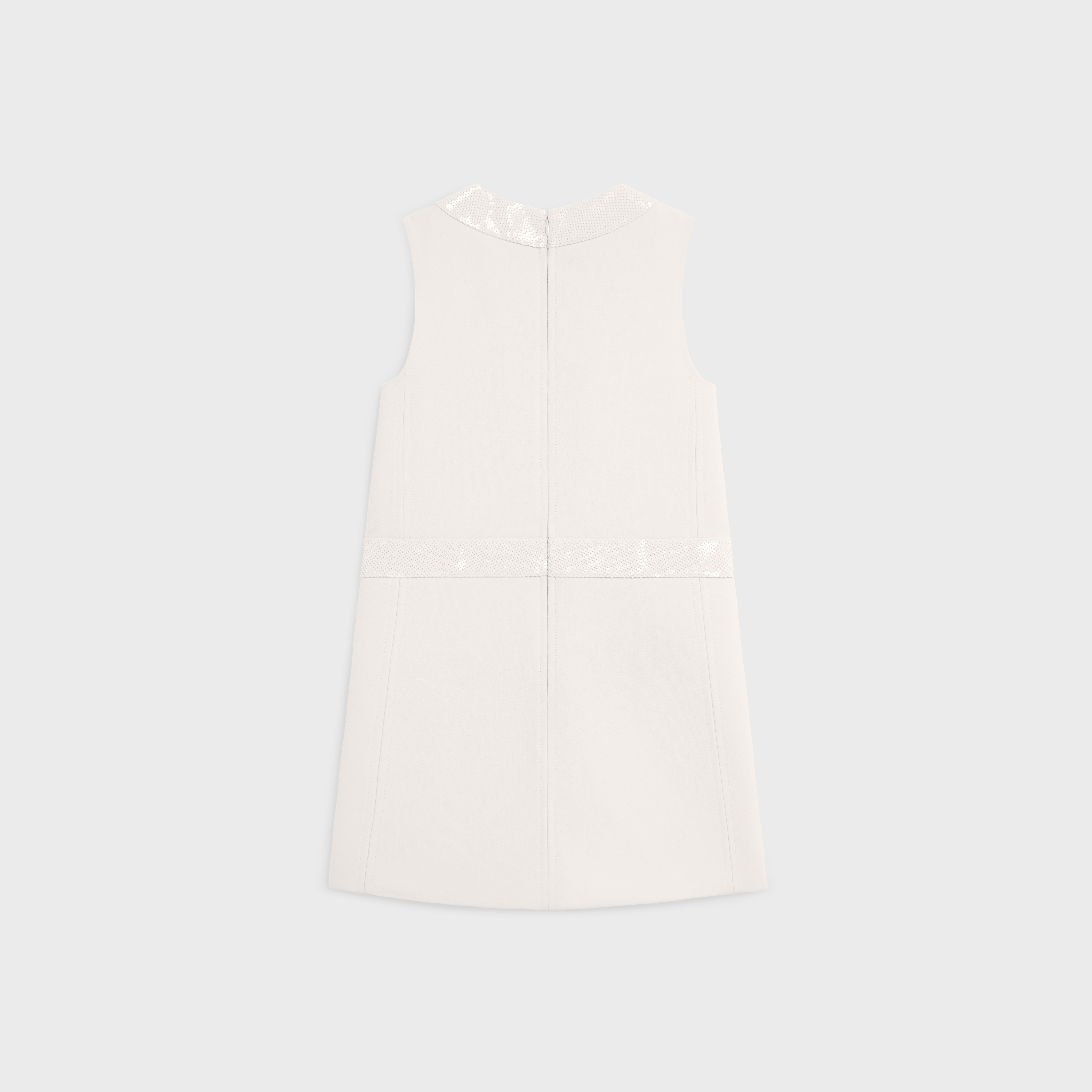 mini trapeze dress in double faced wool crepe - 2