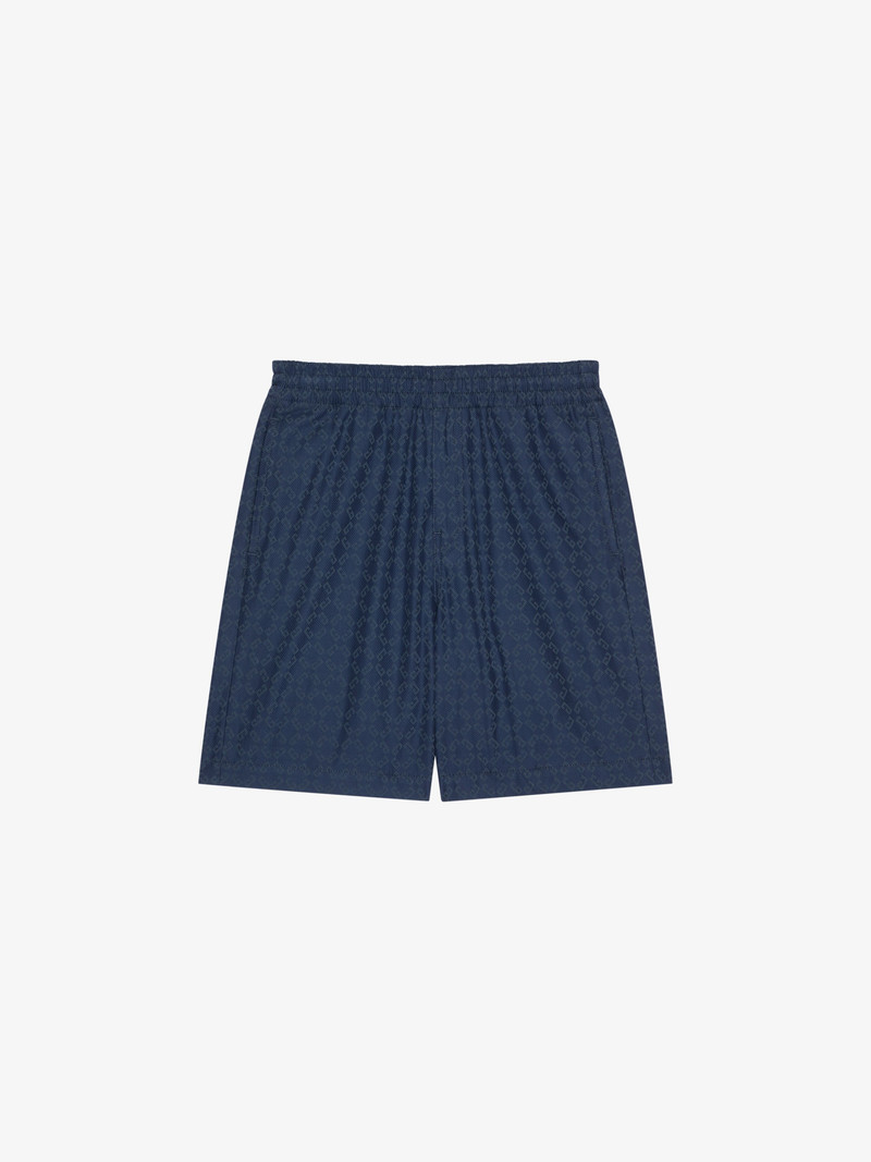 BERMUDA SHORTS IN SHINY MONOGRAM 72 DENIM - 1