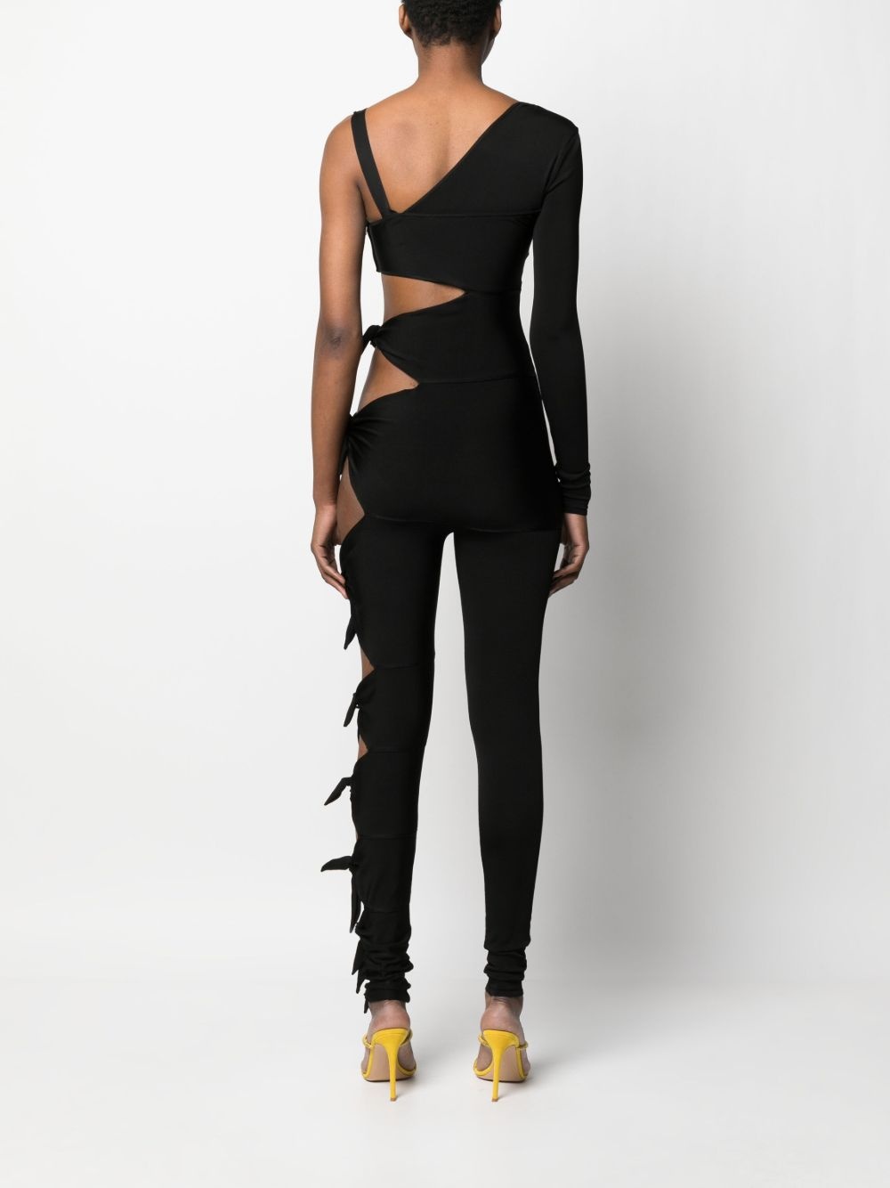 knot-detail single-sleeve jumpsuit - 4