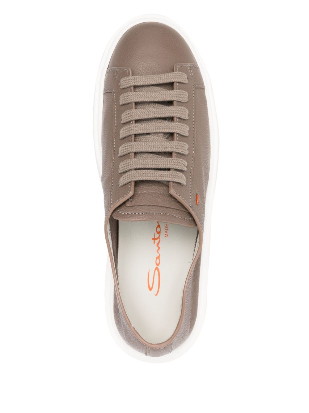 lace-up leather trainers - 4