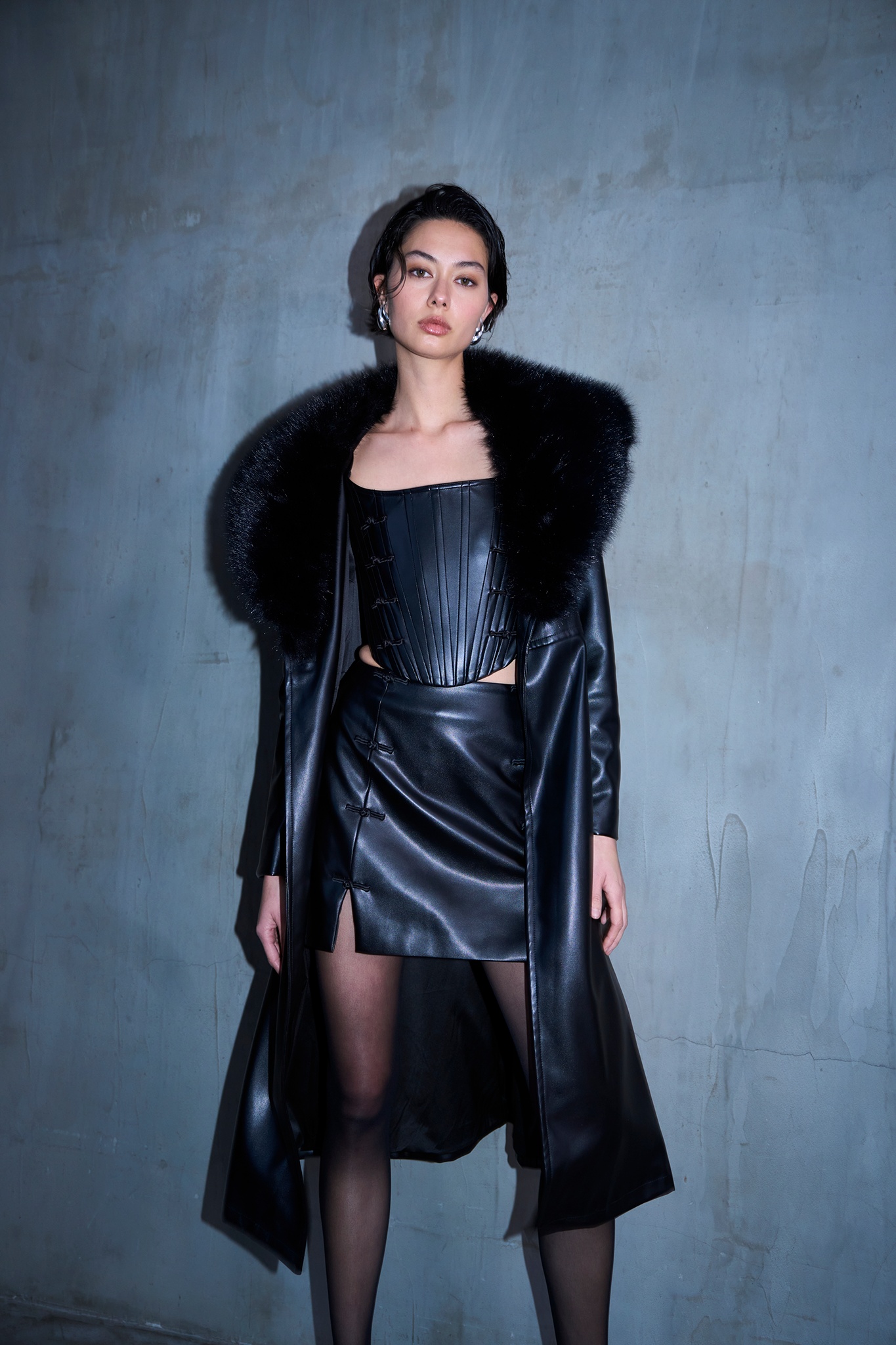 SIMONE FAUX LEATHER COAT - 2