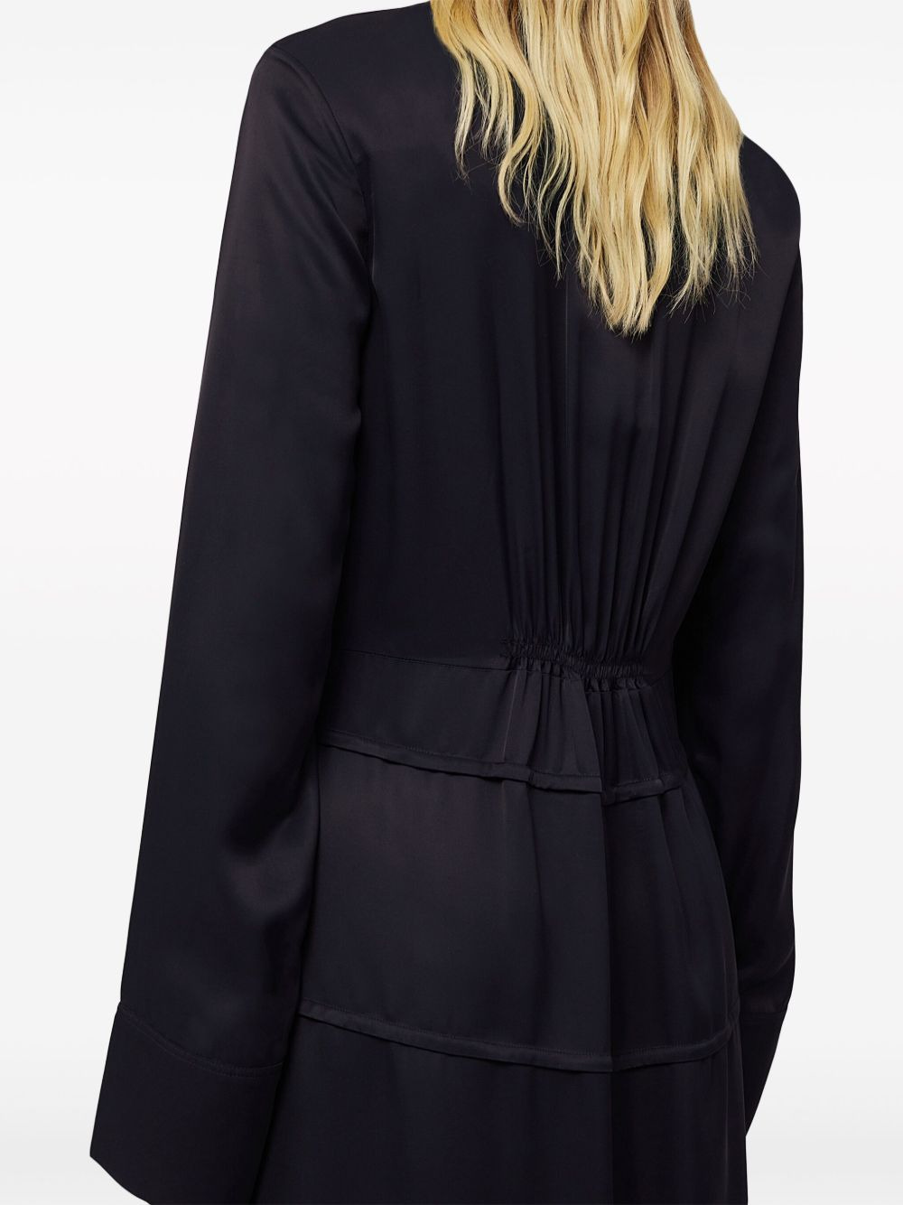 band-collar midi shirtdress - 3