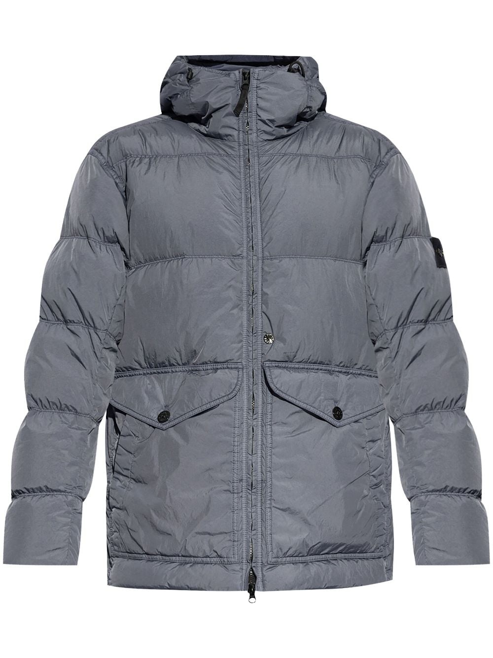 compass-patch padded puffer jacket - 1