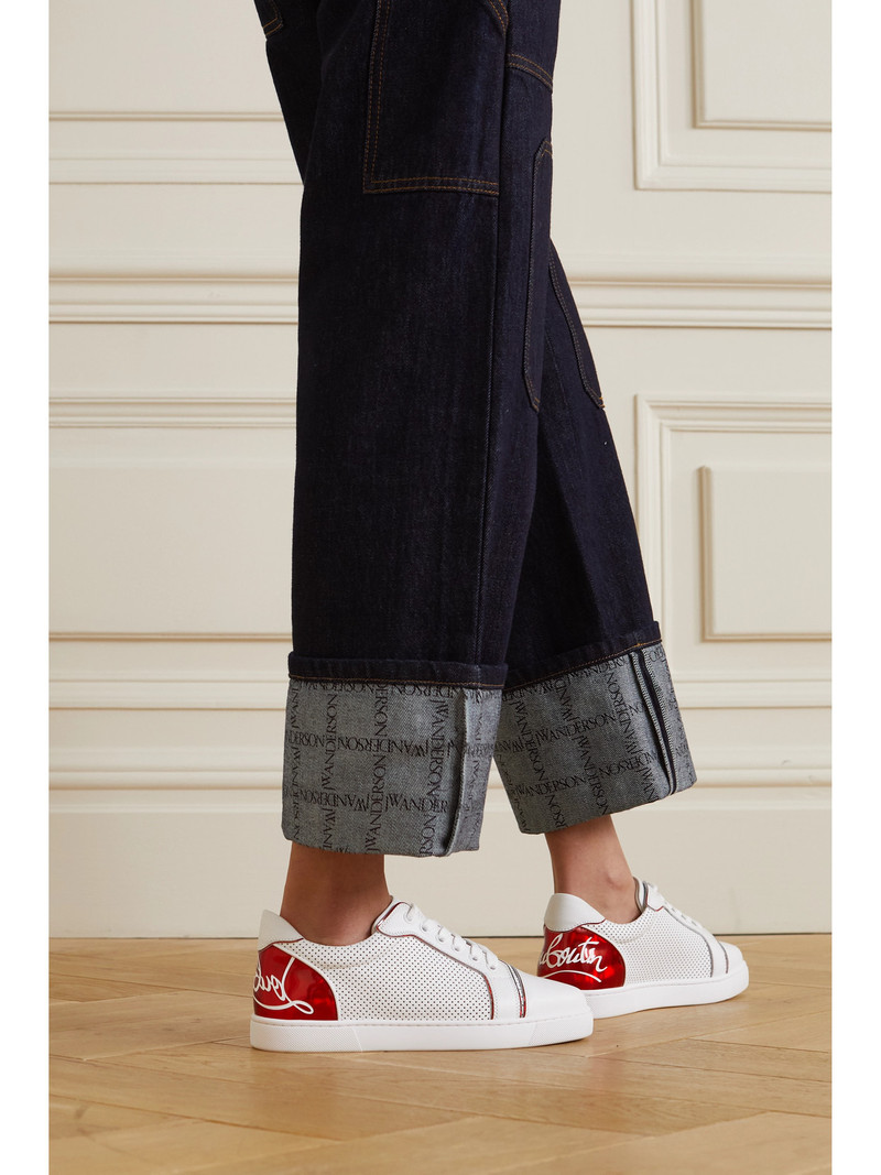 Christian Louboutin Fun Vieira Printed Pvc-trimmed Perforated Leather Sneakers outlook