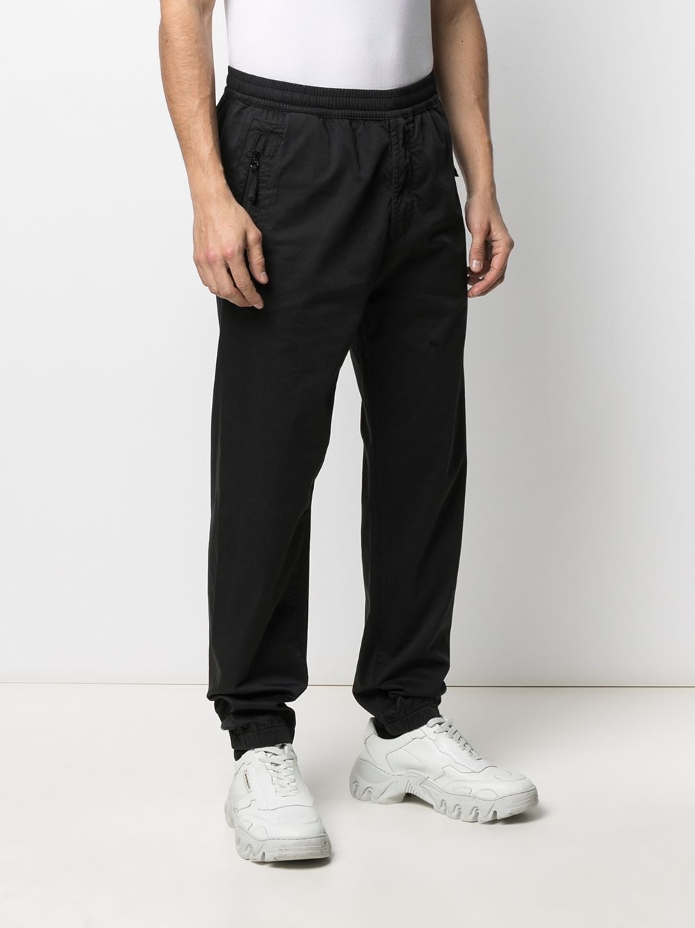 logo-patch straight-leg trousers - 3