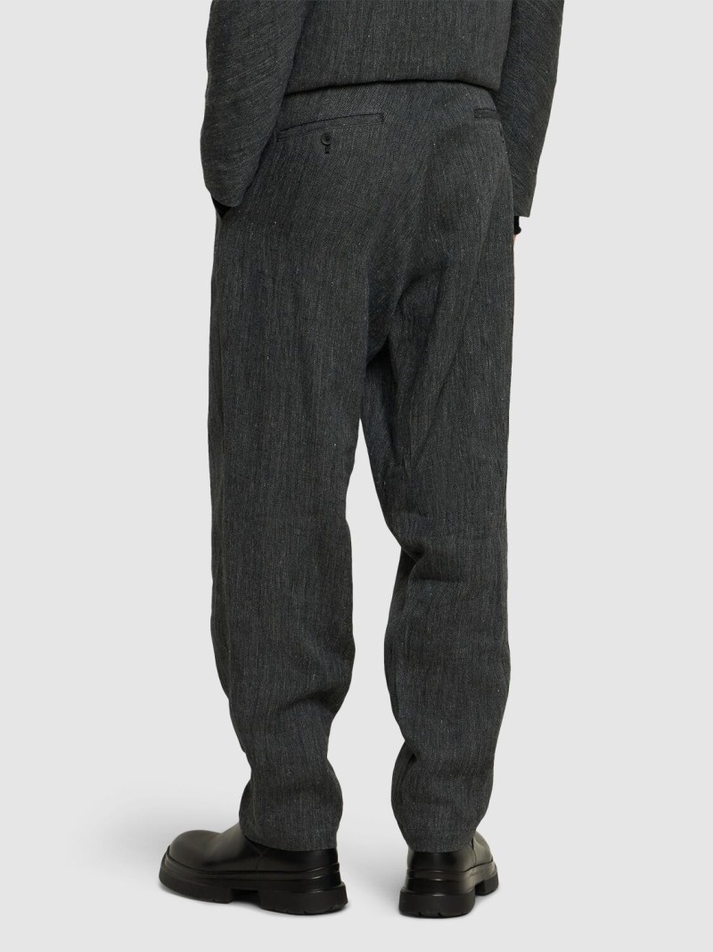 G-coin pocket slim linen pants - 3