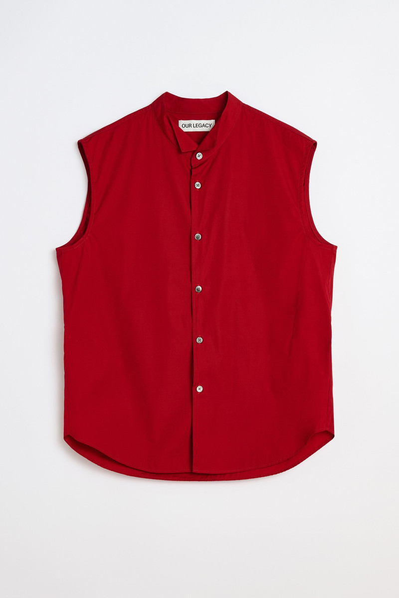 Wing Shirt Sleeveless Lipstick Red Super Poplin 1