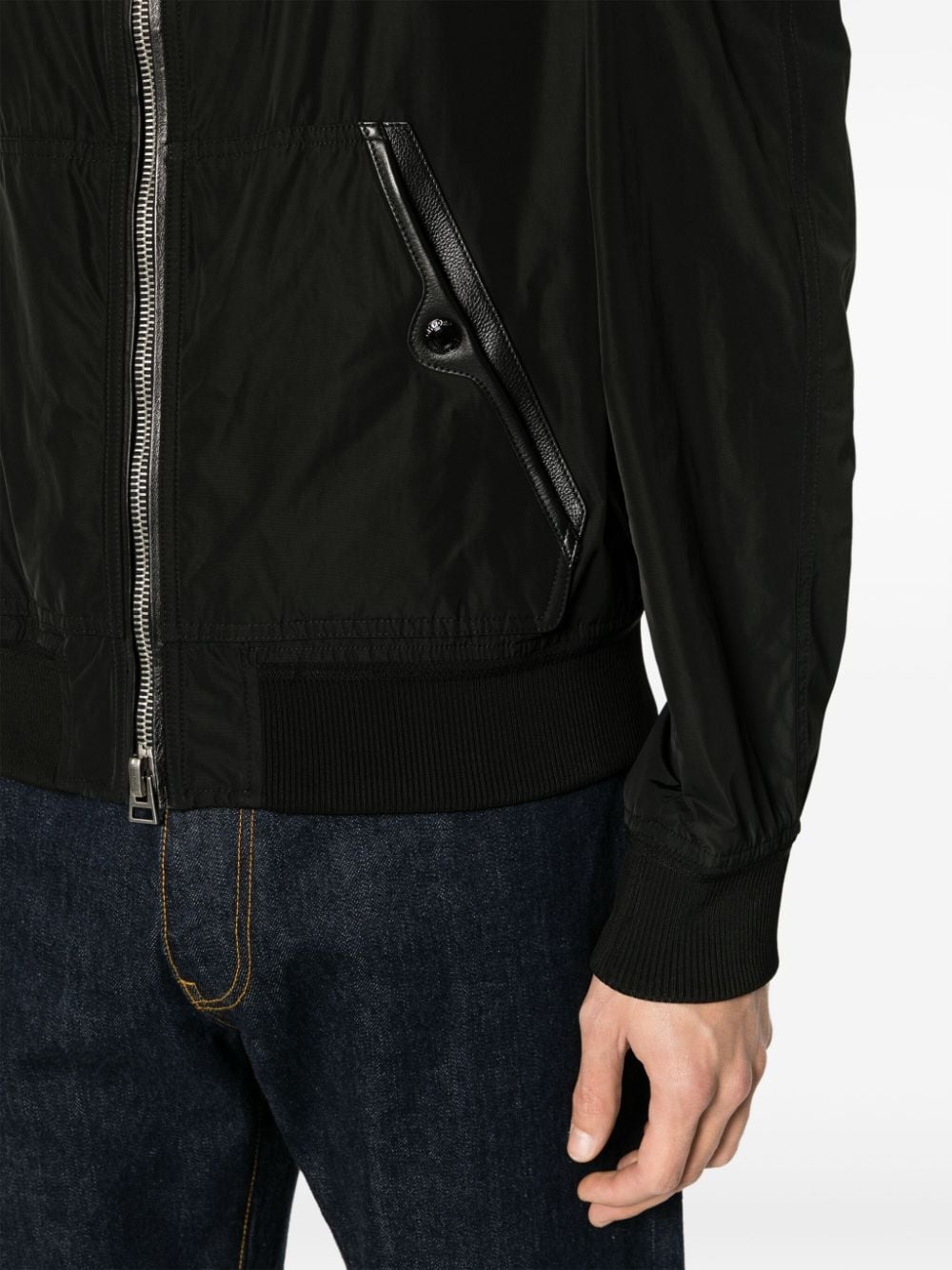 TOM FORD velvet-effect hooded jacket - Blue