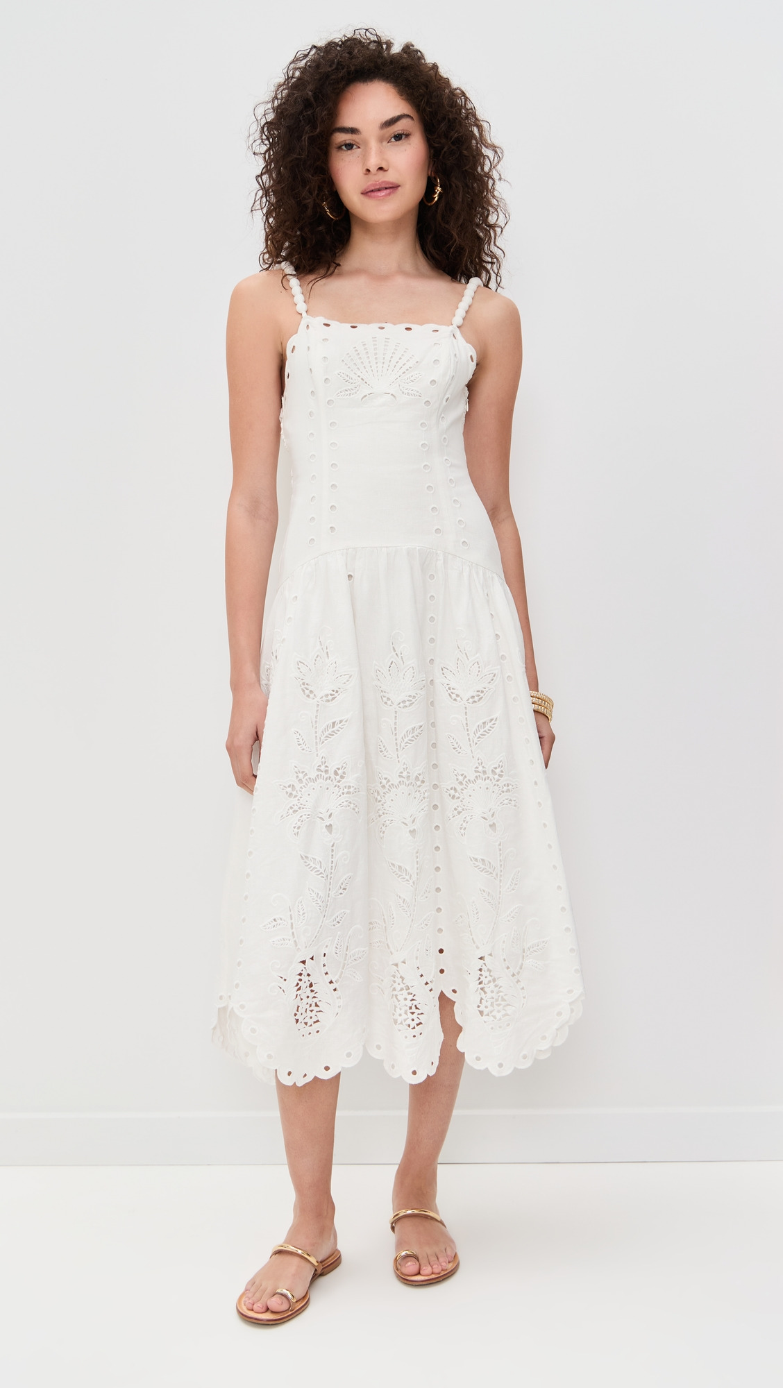 Off White Richilieu Midi Dress - 6