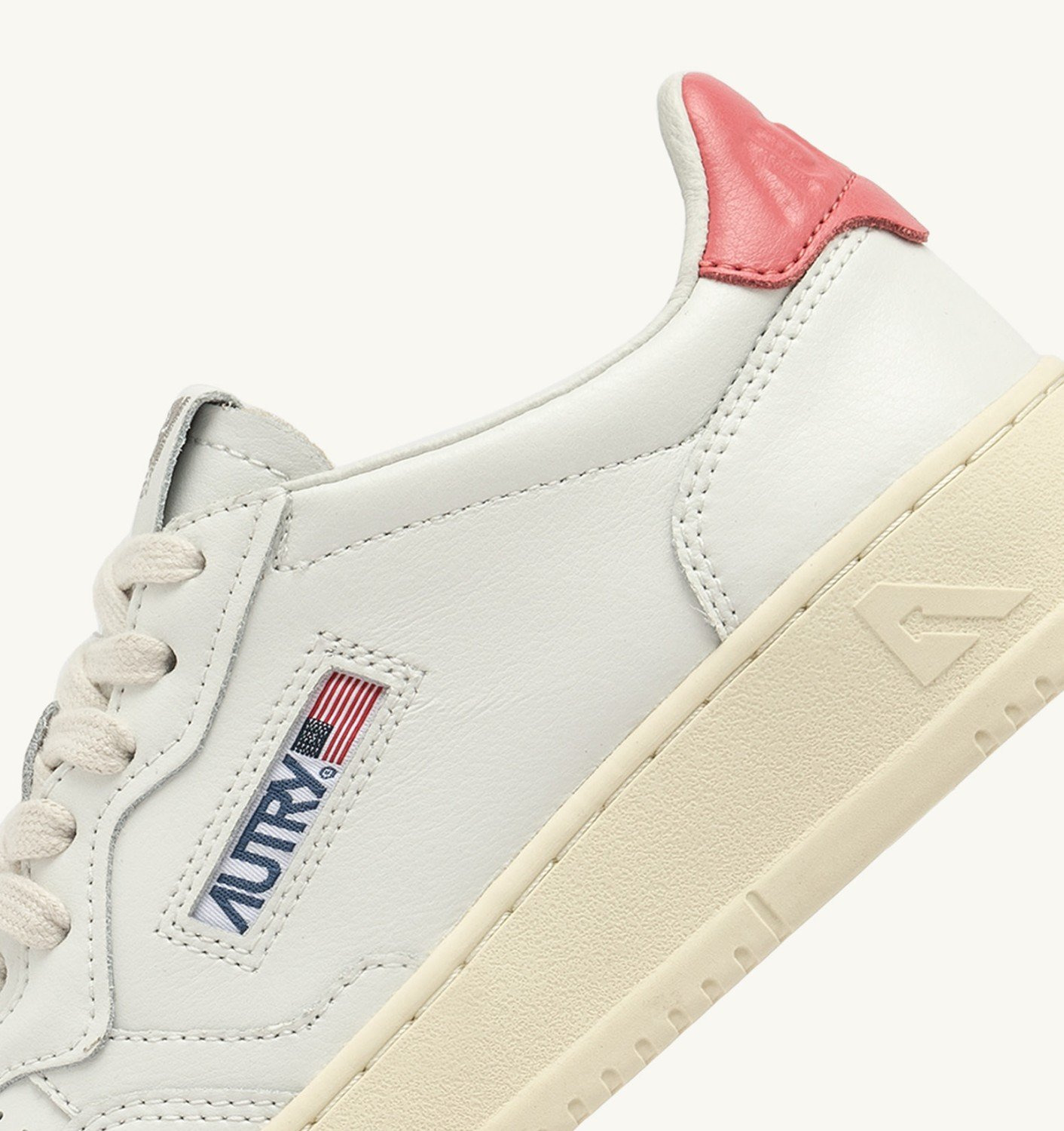 MEDALIST LOW SNEAKERS IN WHITE AND TEAROSE LEATHER - 6