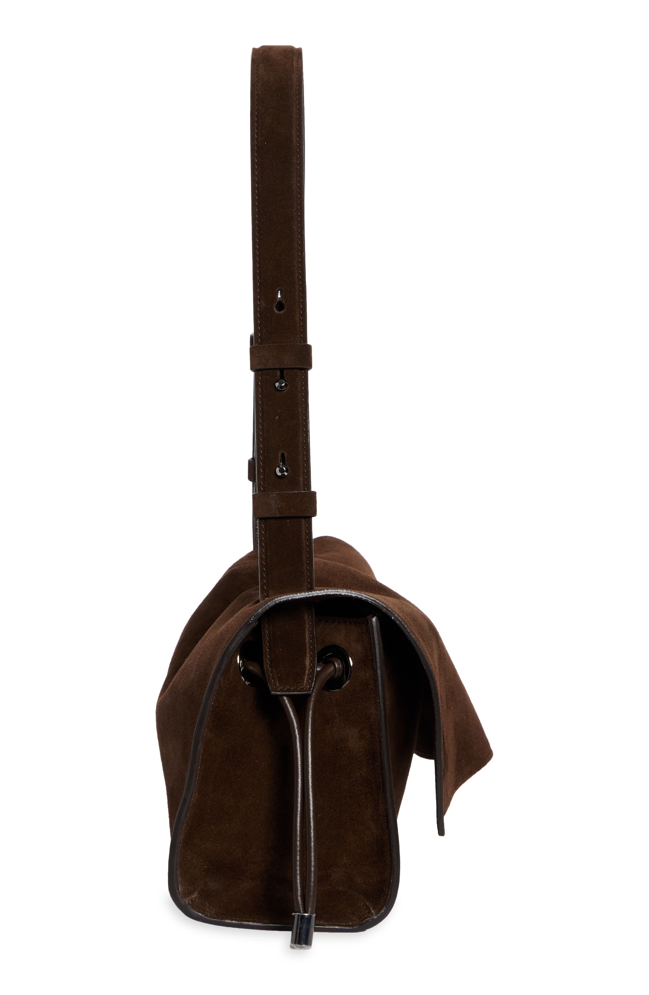 Christian Louboutin Small Baggy Suede Shoulder Bag in Cosme at Nordstrom - 6