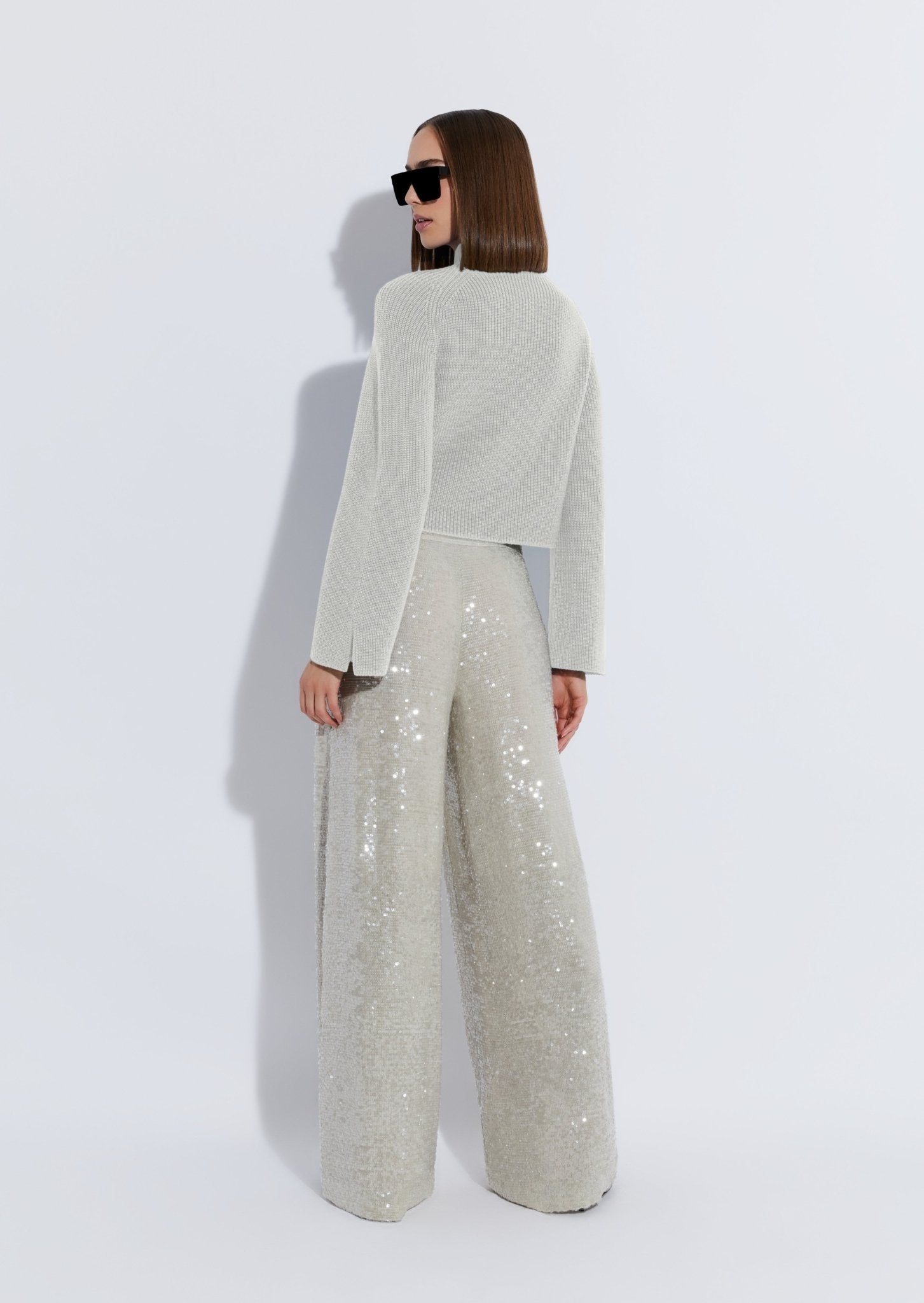 Wool Cropped Raglan Sweater - 3