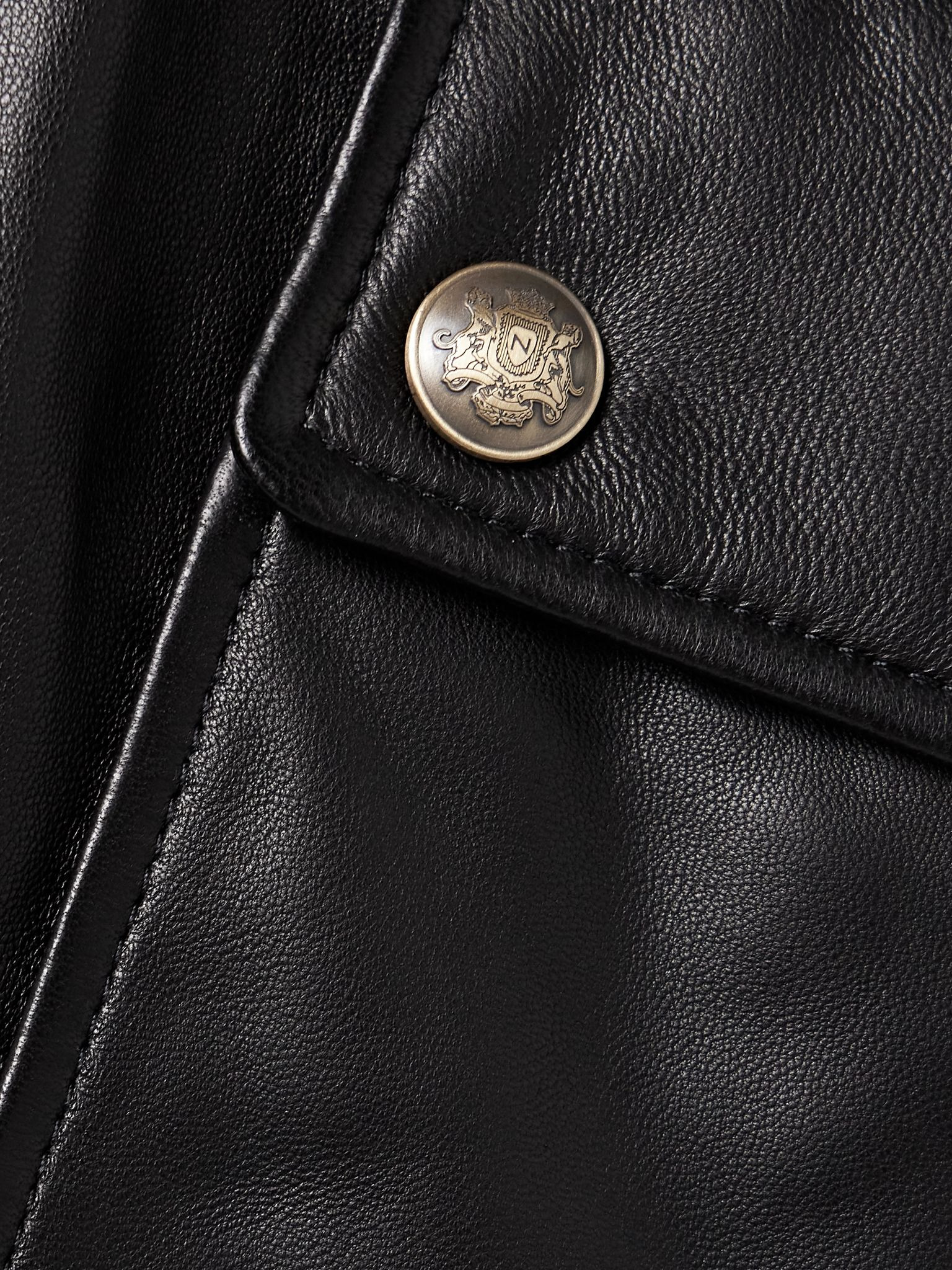Cordel leather coat Black - 5