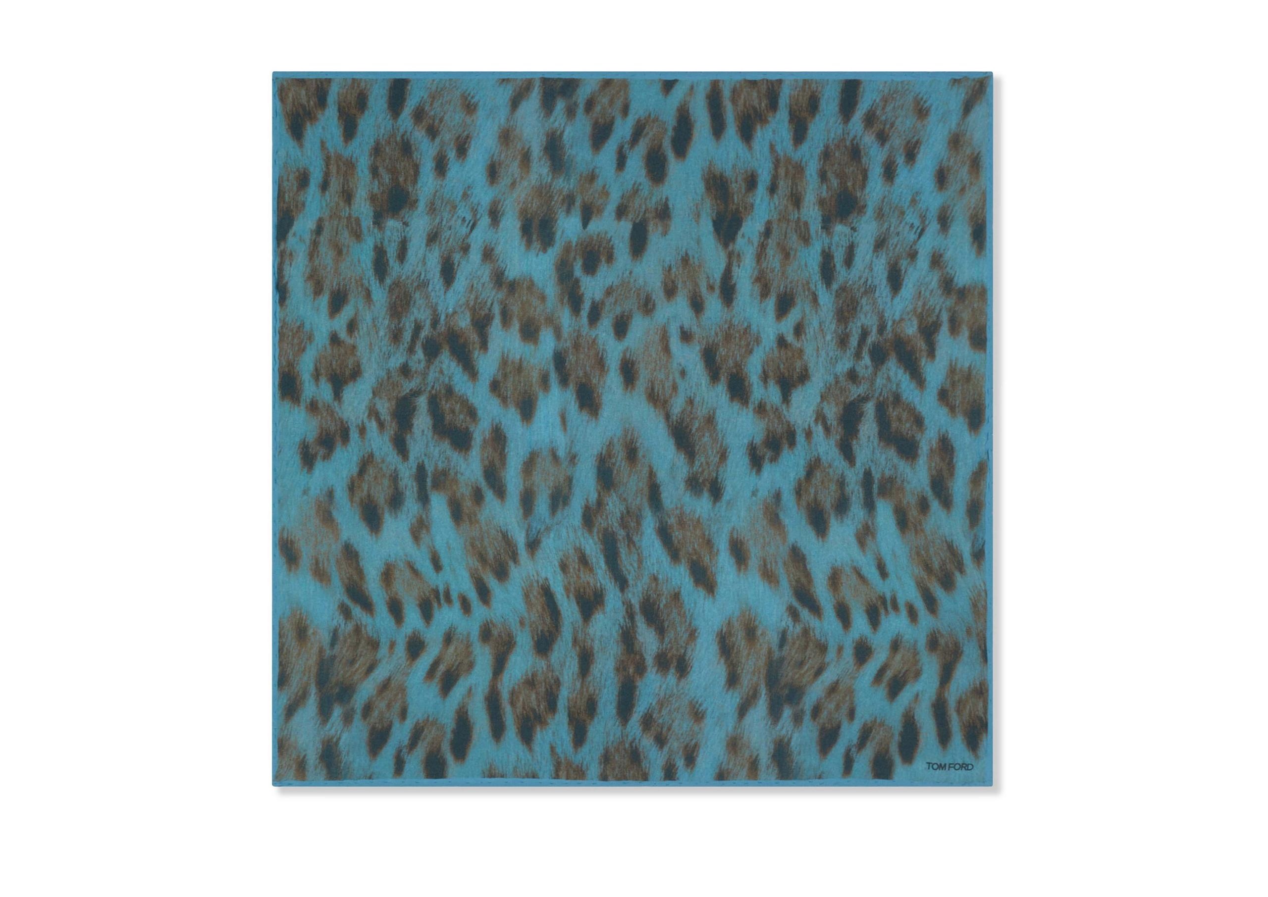 CHEETAH CREPE DE CHINE POCKET SQUARE - 1