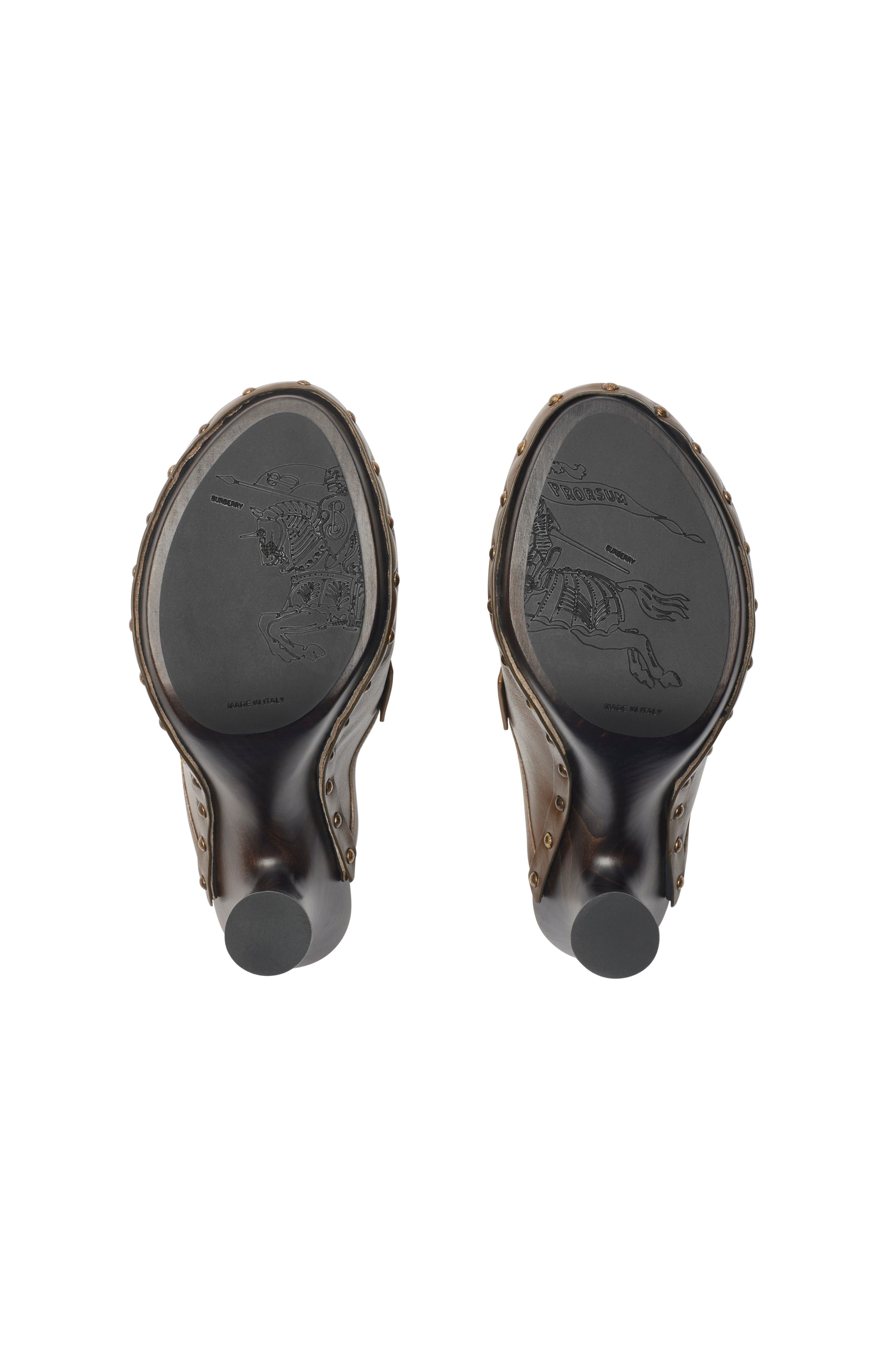burberry Leather Potter Clogs in Splinter at Nordstrom - 6