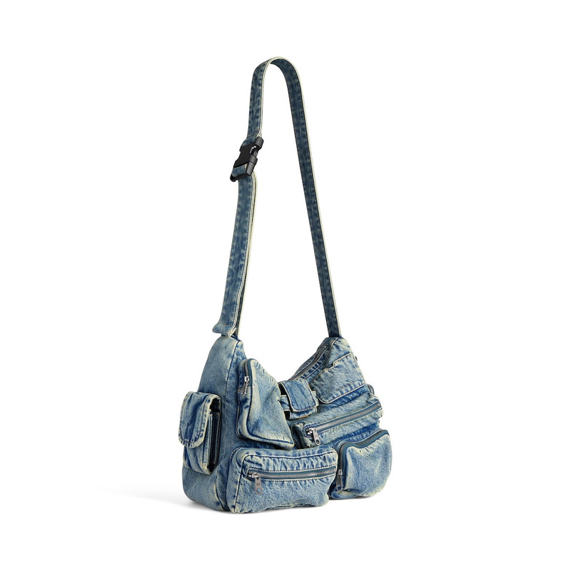 BALENCIAGA Men's Superbusy Messenger Bag in Vintage Blue outlook