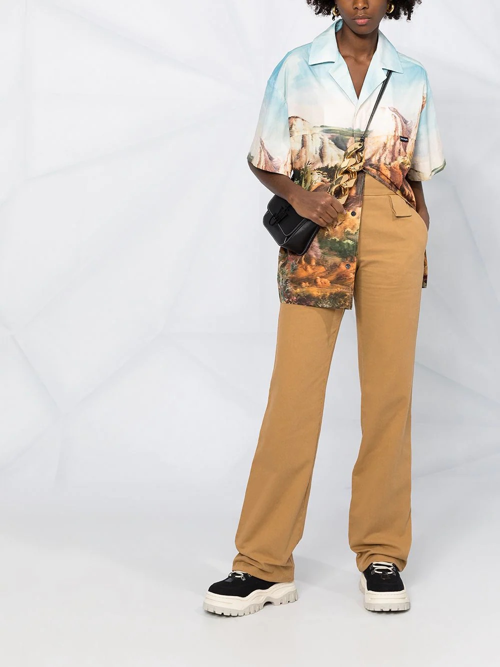 flared high-waisted trousers - 2