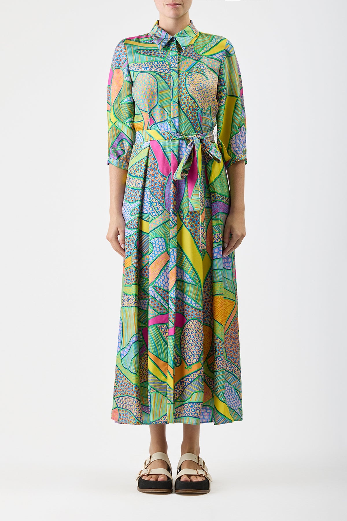 Andy Dress in Printed Silk - 2
