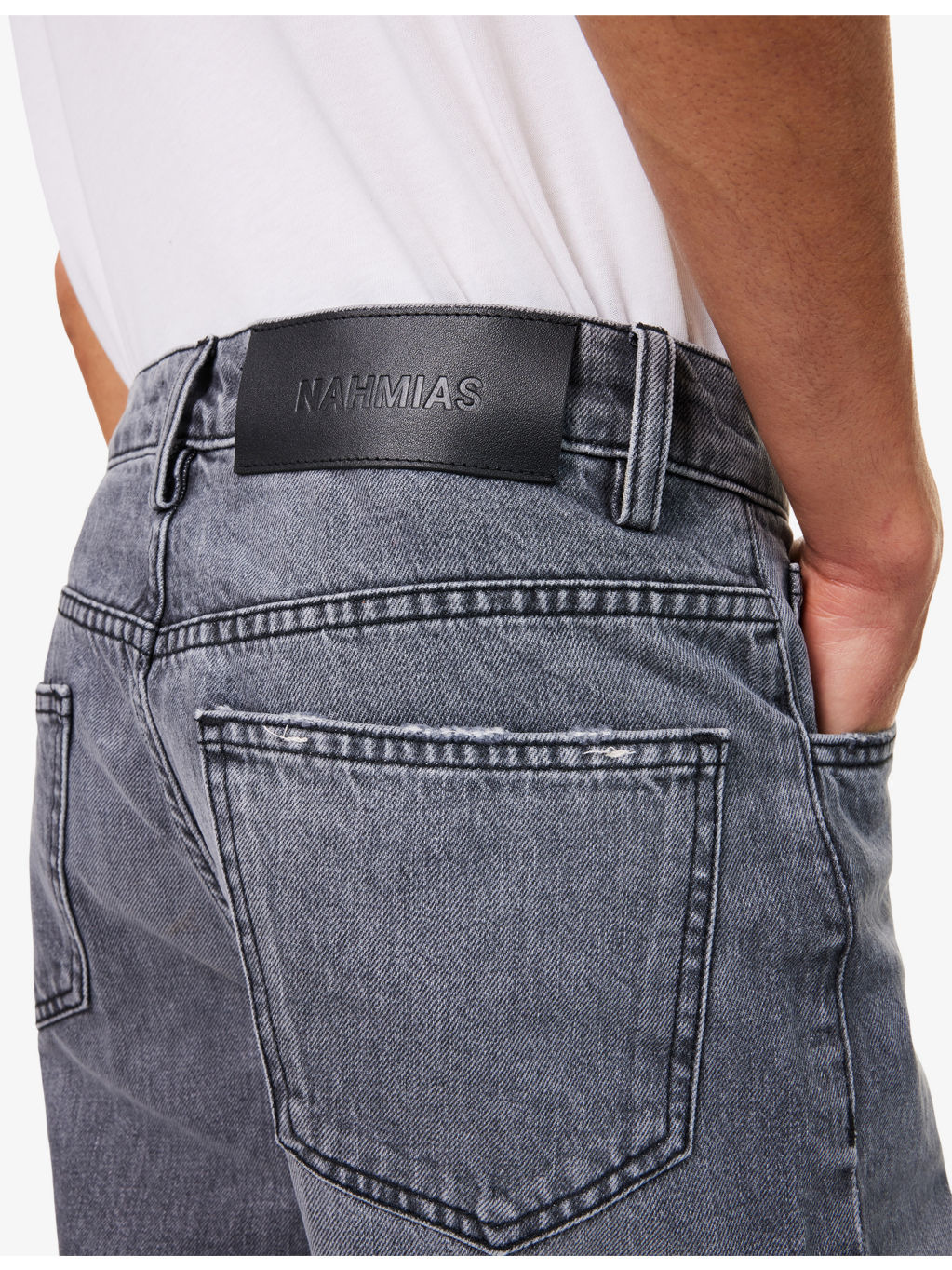Grey Wash Baggy Wide-Leg Denim Jeans - 5