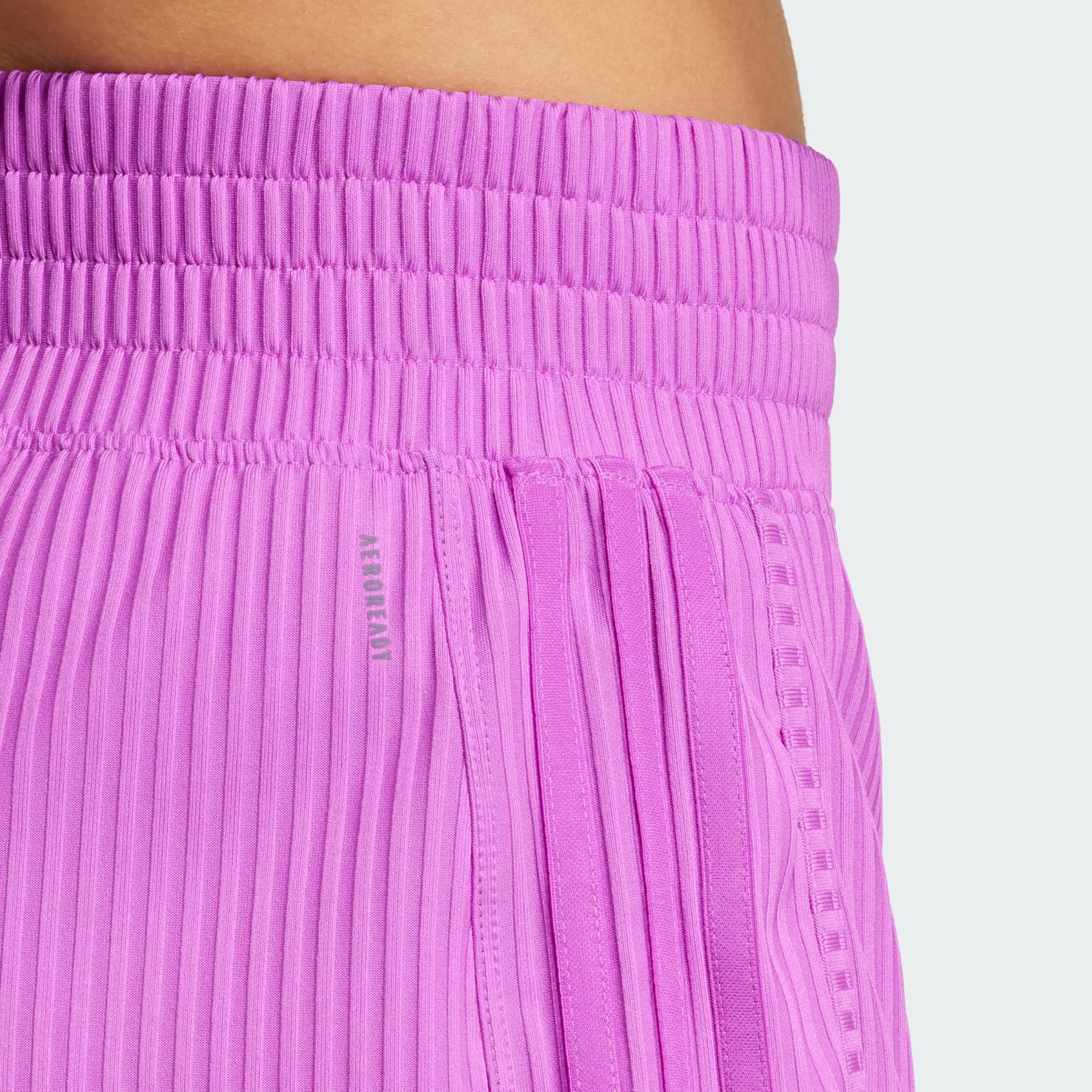Pacer All Gym Seasonal Rib High-Rise Tonal 3-Stripes Shorts - 6