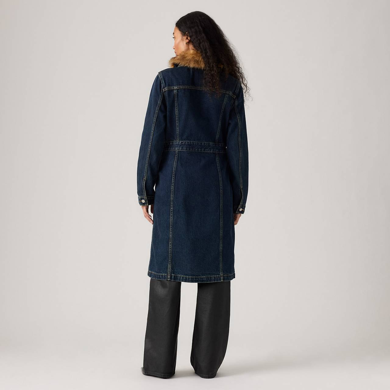 LONGLINE FUR TRUCKER JACKET - 4