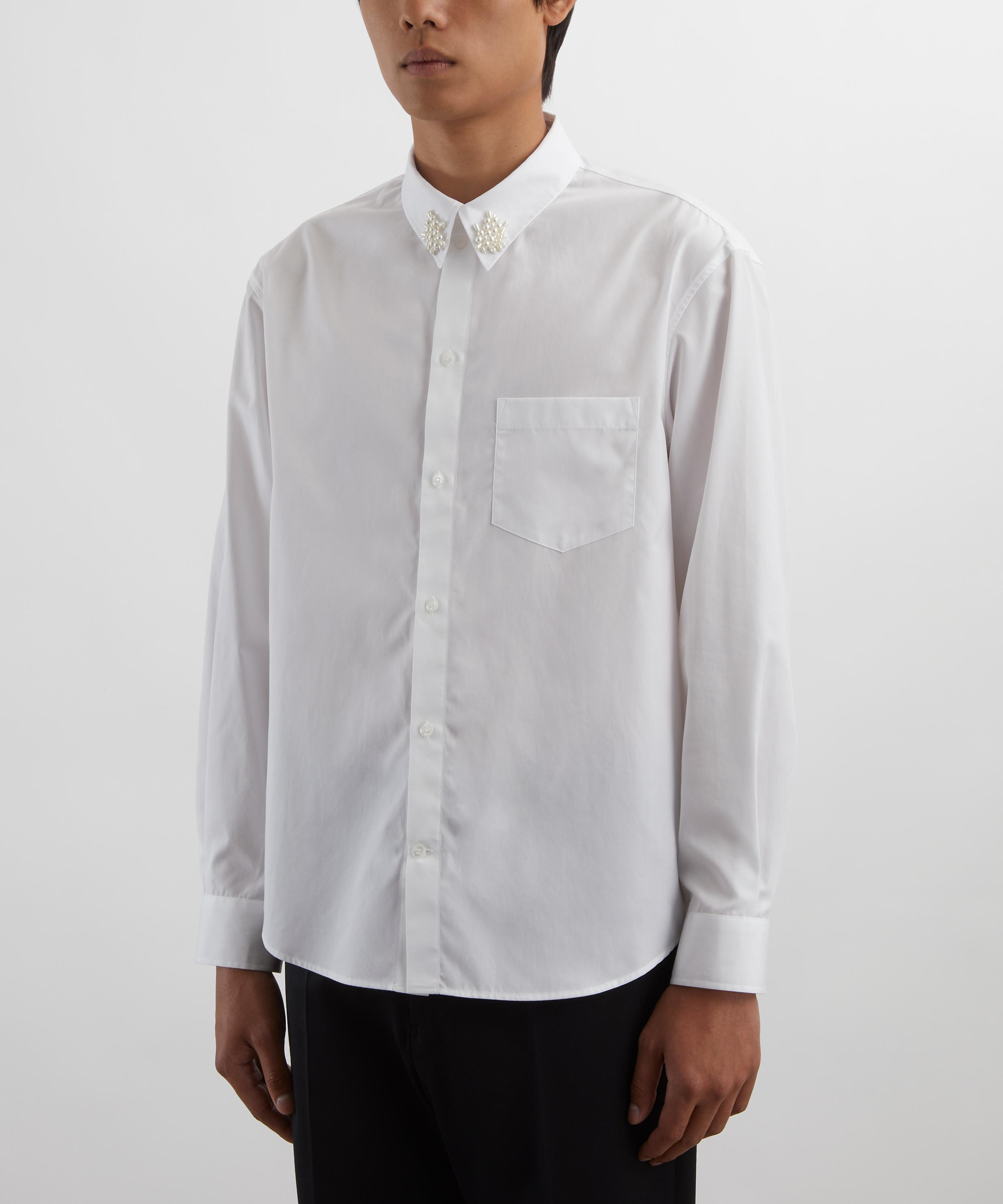 Beaded Flower Cluster Classic Shirt - 3