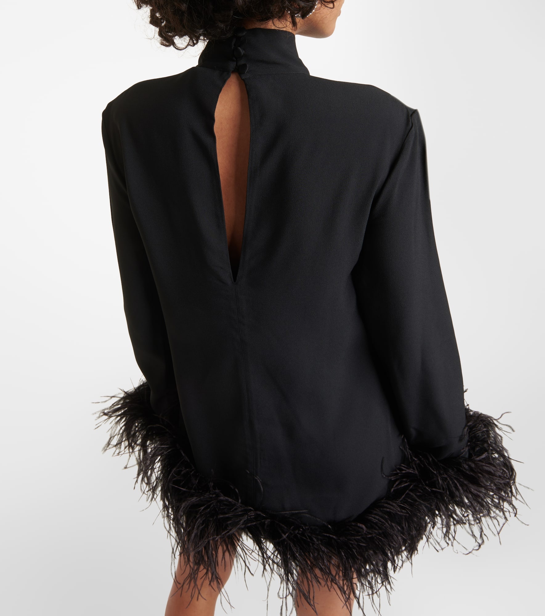 Piccolo Ubud feather-trimmed minidress - 6