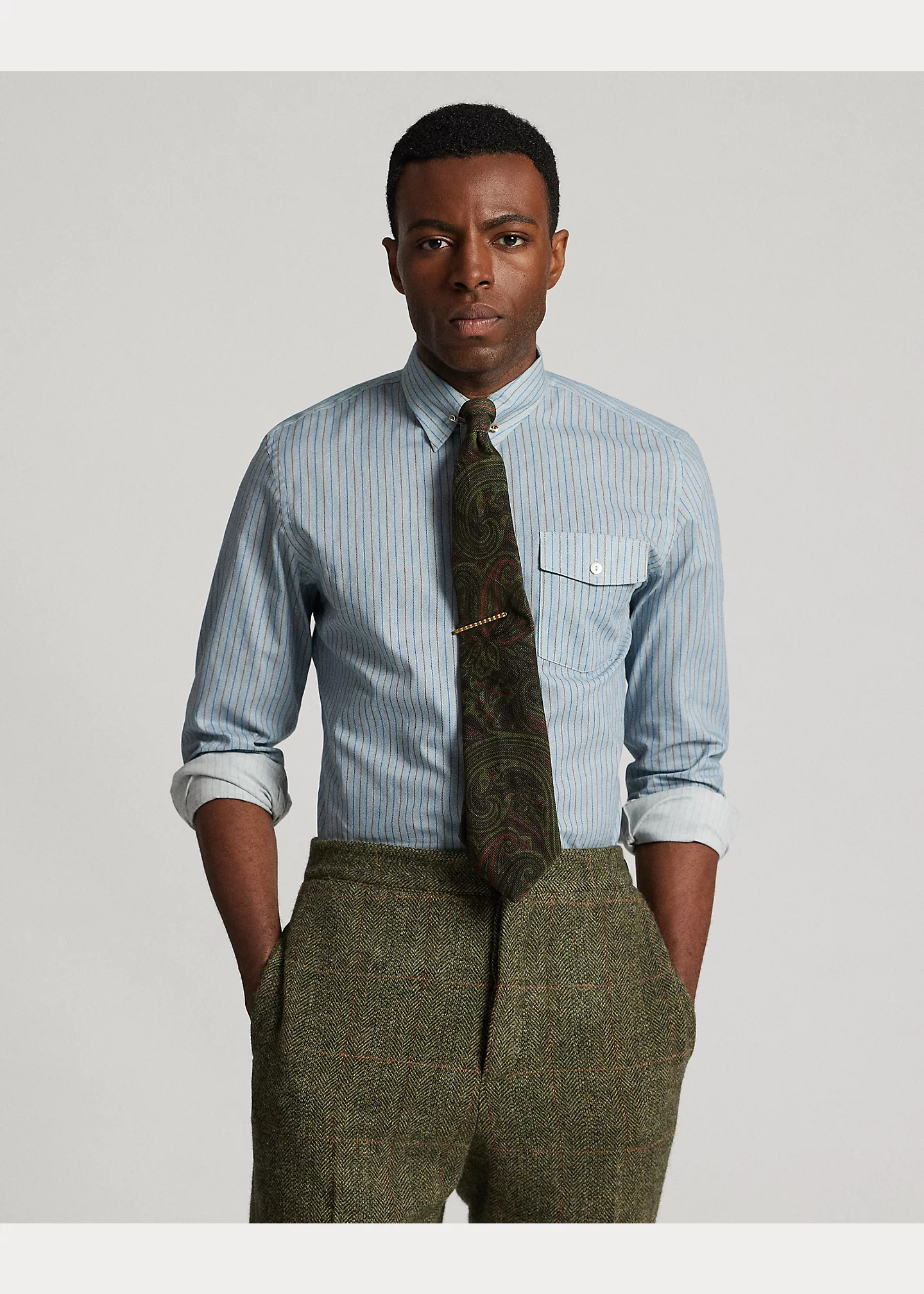 Slim Fit Stripe-Print Woven Shirt - 2