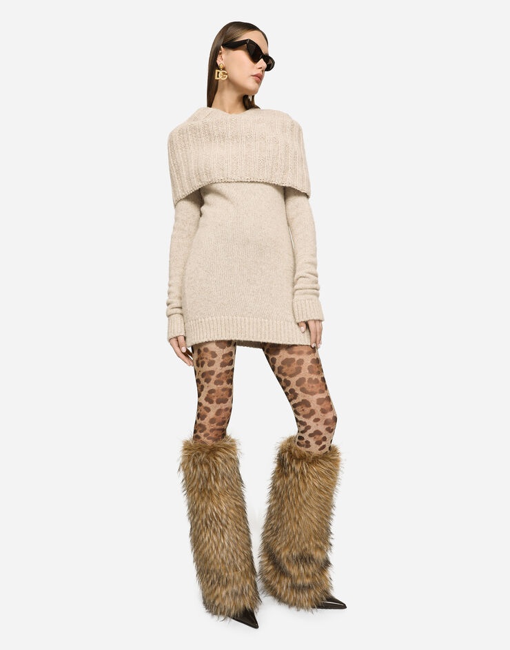 Llama wool round-neck dress - 5