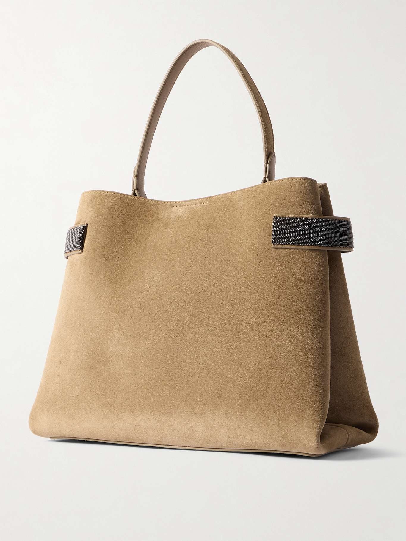 Bead-embellished suede shoulder bag - 3