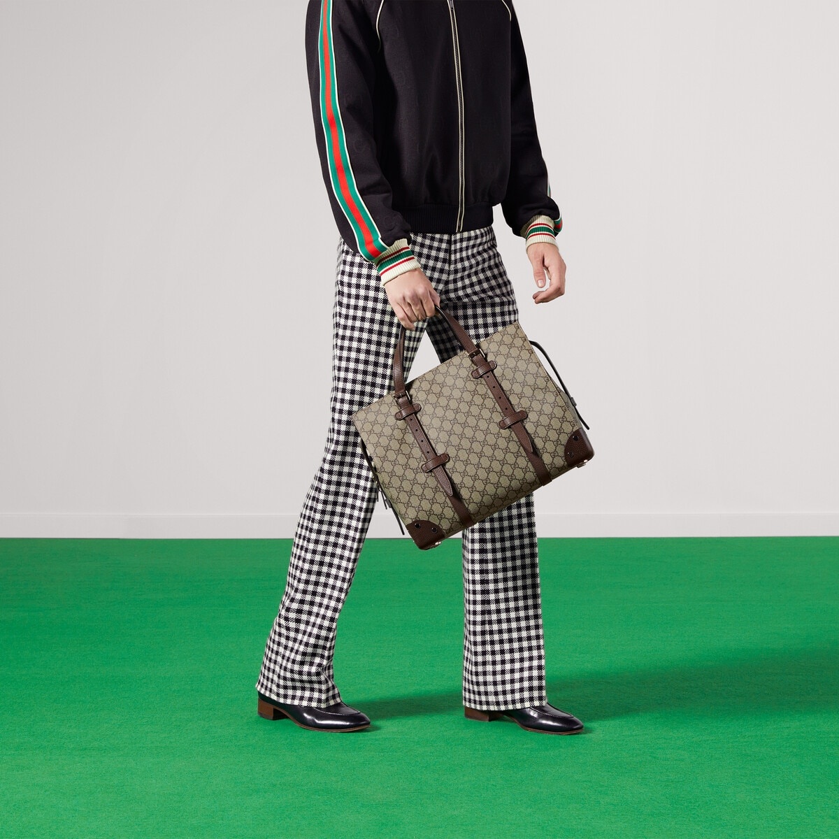 GG tote bag with leather details - 3