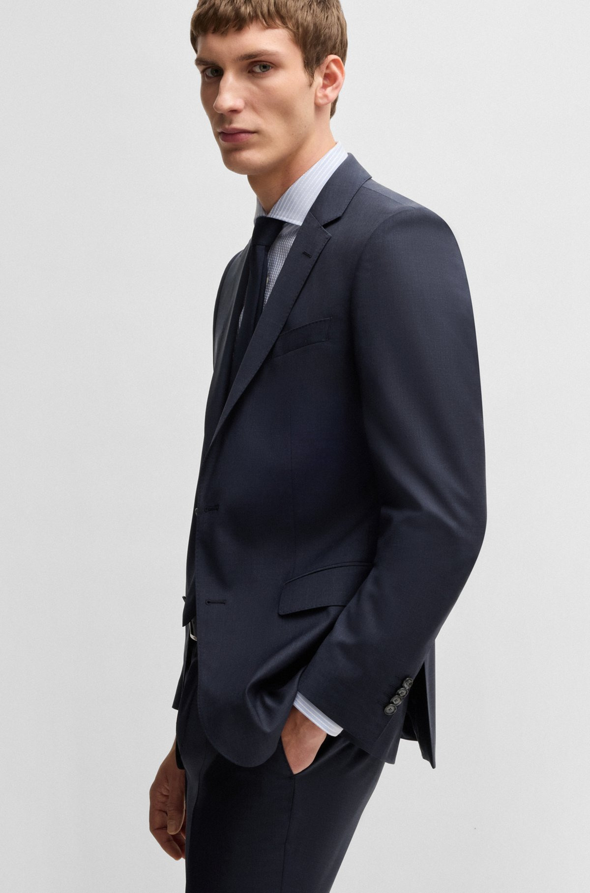 SLIM-FIT SUIT IN VIRGIN WOOL - 5