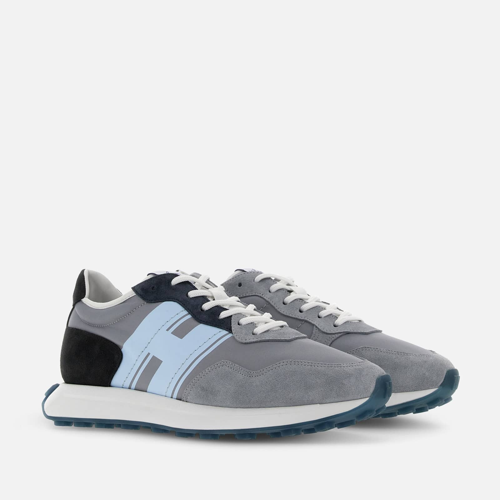 Sneakers Hogan H601 Grey Light Blue Black - 2
