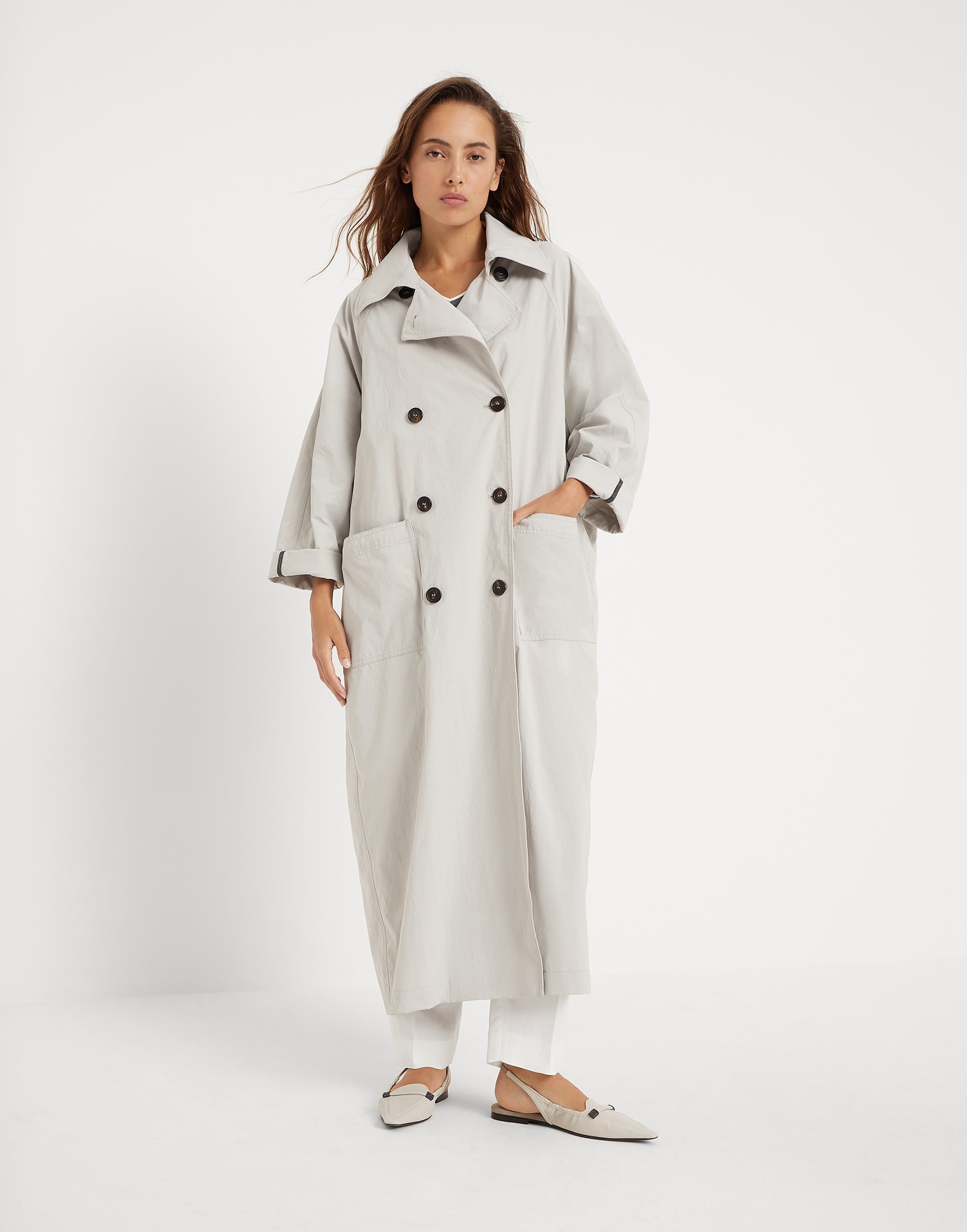 Techno canvas coat with shiny details - 1