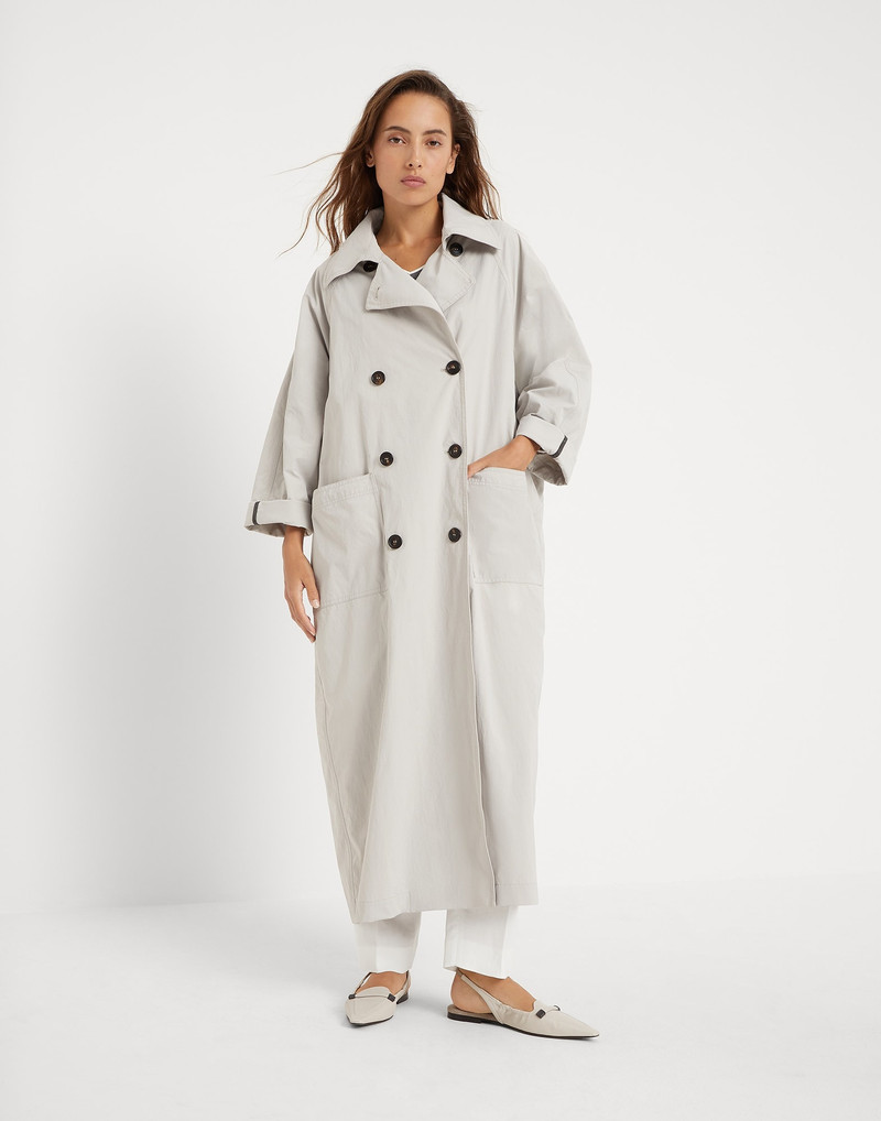 Techno canvas coat with shiny details 1