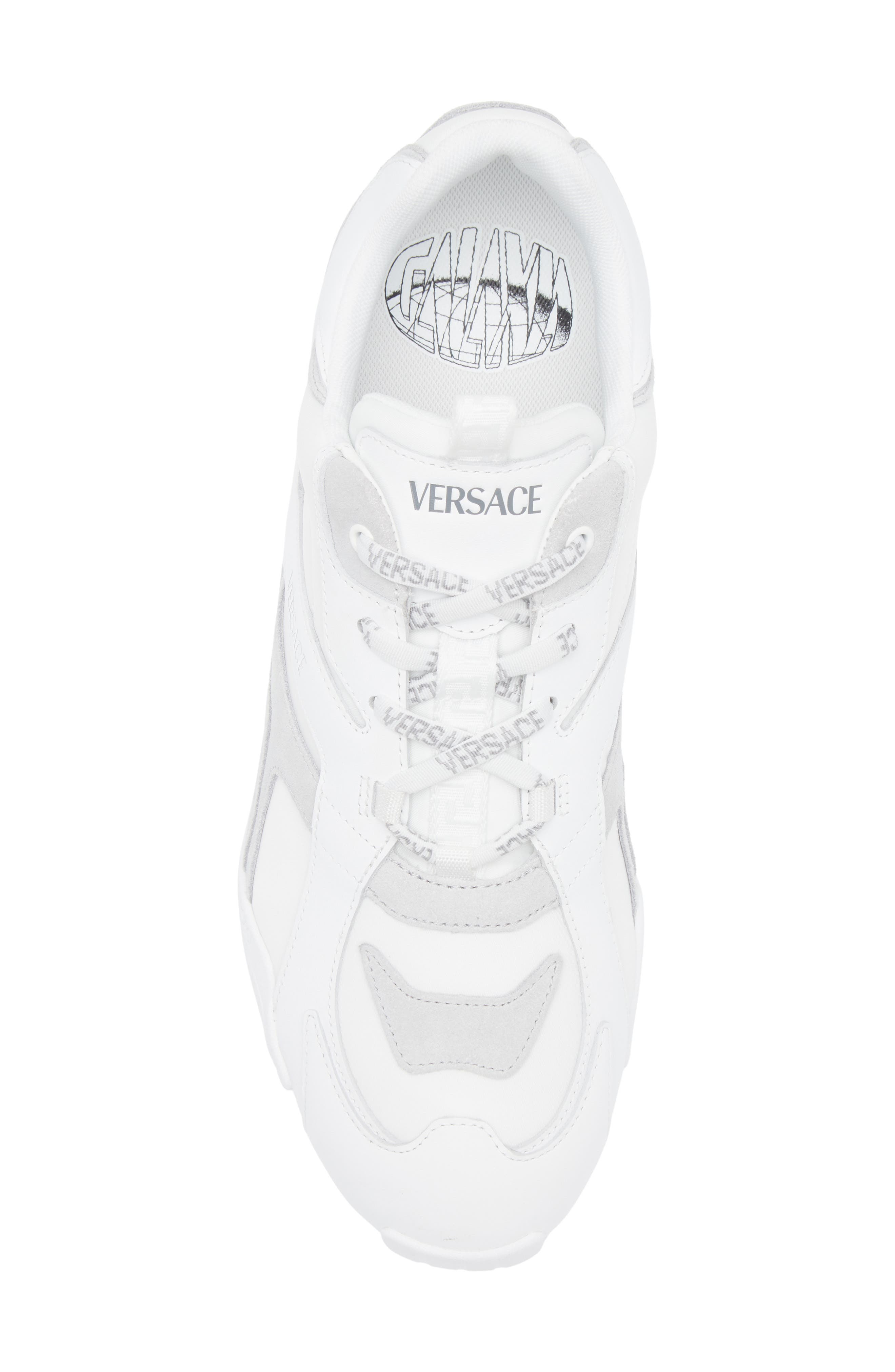 Versace Logo Sneaker in White Concrete at Nordstrom - 5