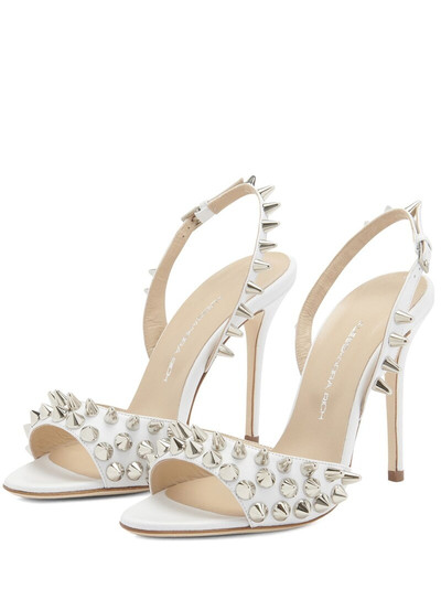 Alessandra Rich 100mm Leather sandals w/ spikes outlook