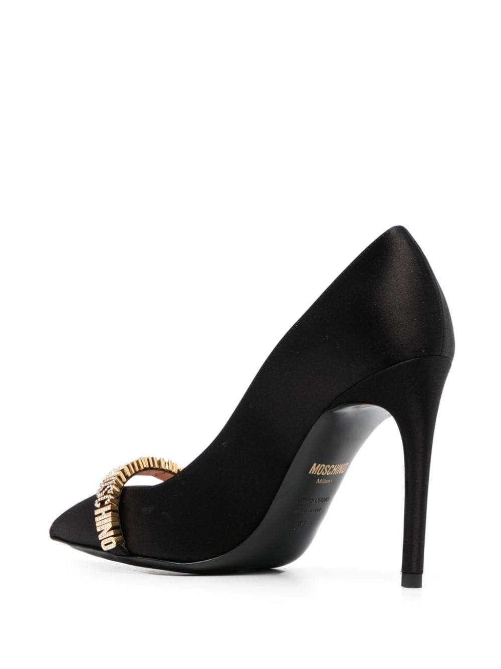 100mm logo-lettering leather pumps - 3
