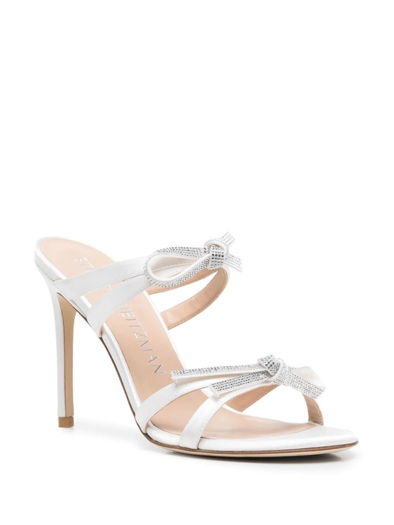 Stuart Weitzman 110mm SW Bow crystal embellished sandals outlook
