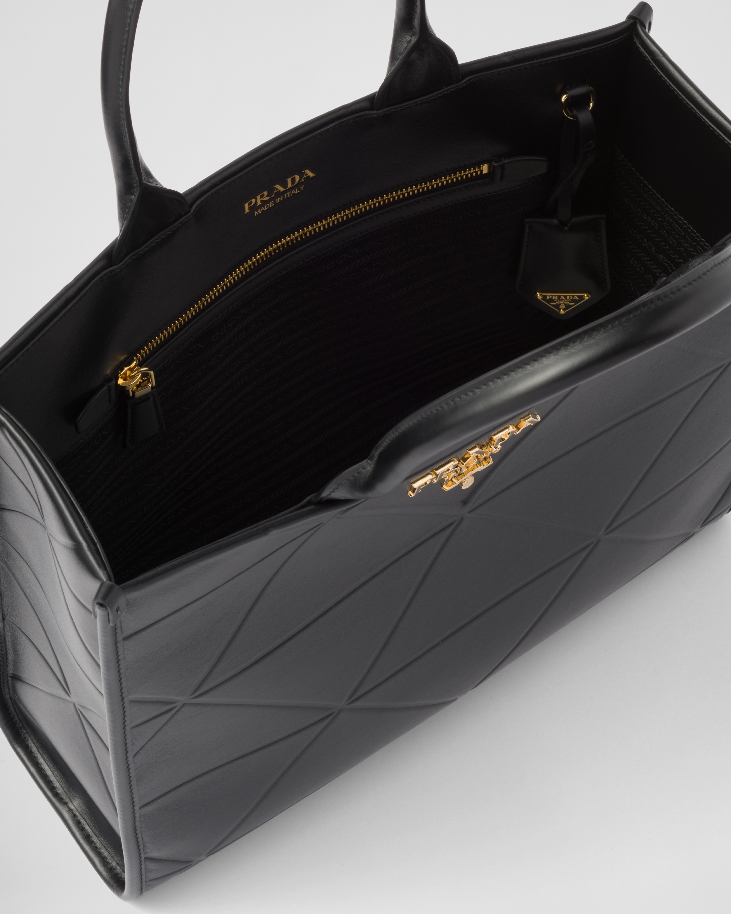 Medium leather Prada Symbole bag with topstitching - 5