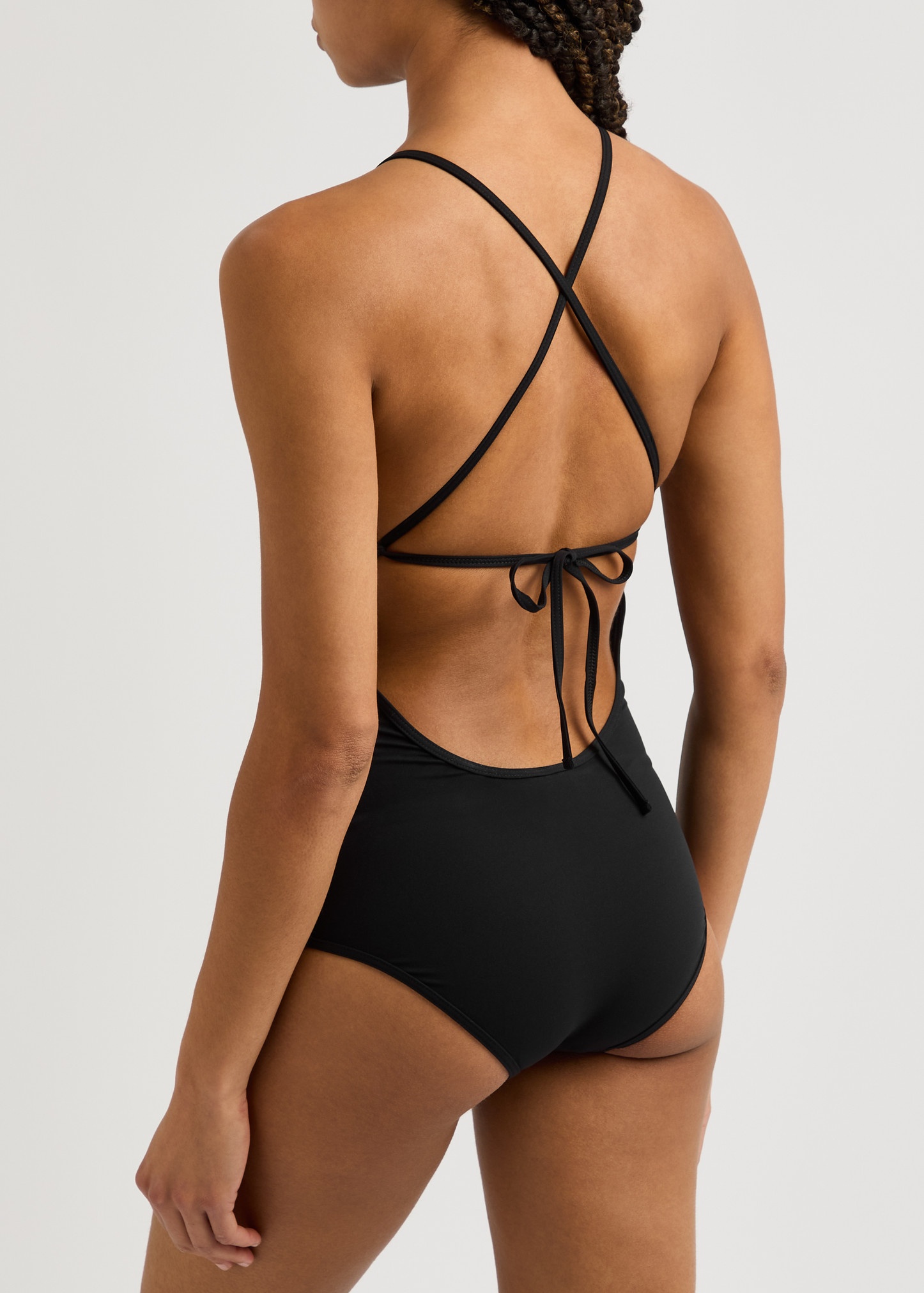 Open-back lace-up swimsuit - 3