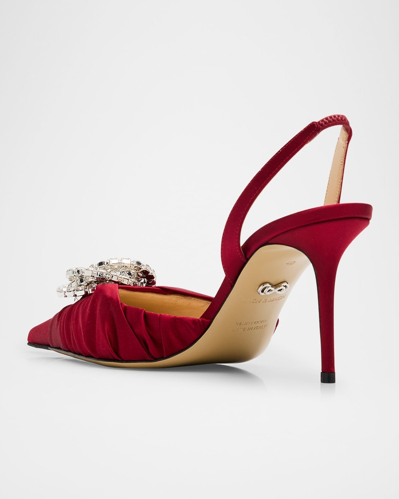 Galaxy Satin Crystal Slingback Pumps 4