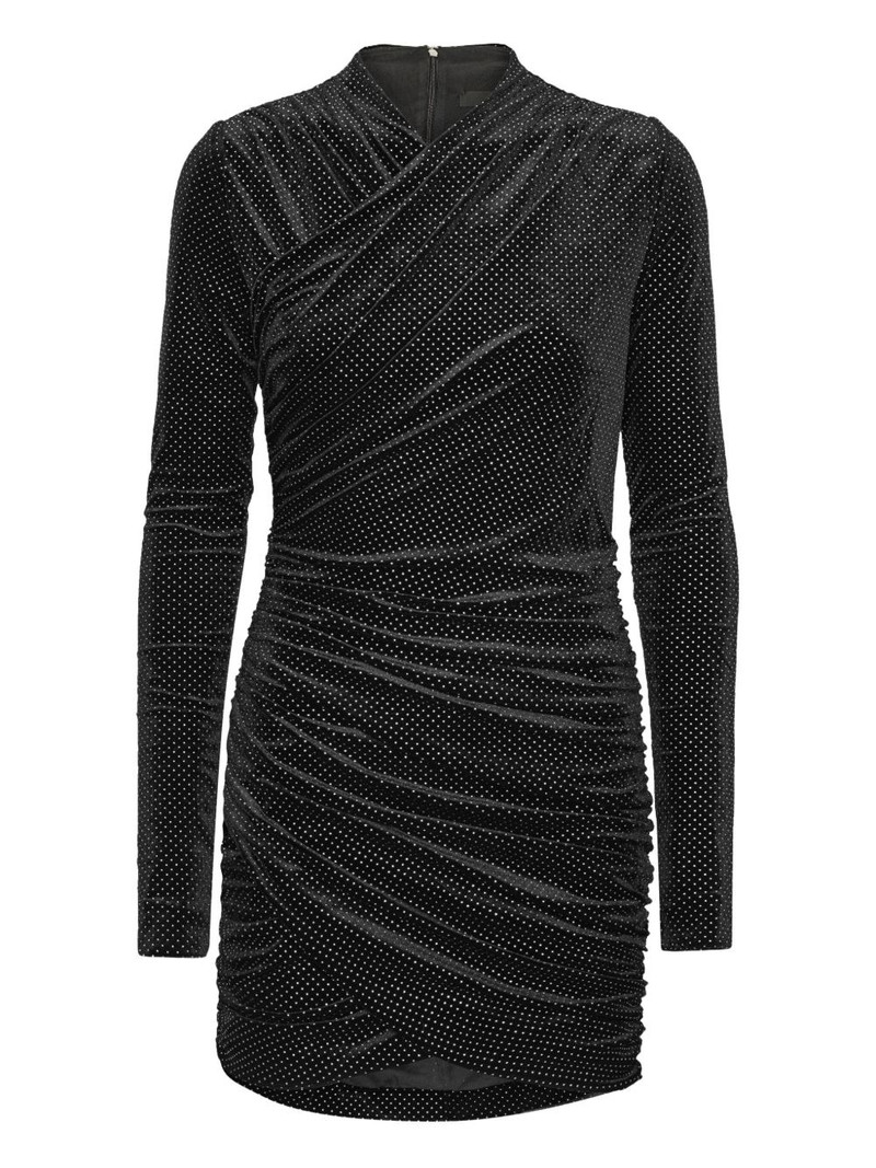 long-sleeve velvet mini dress 1