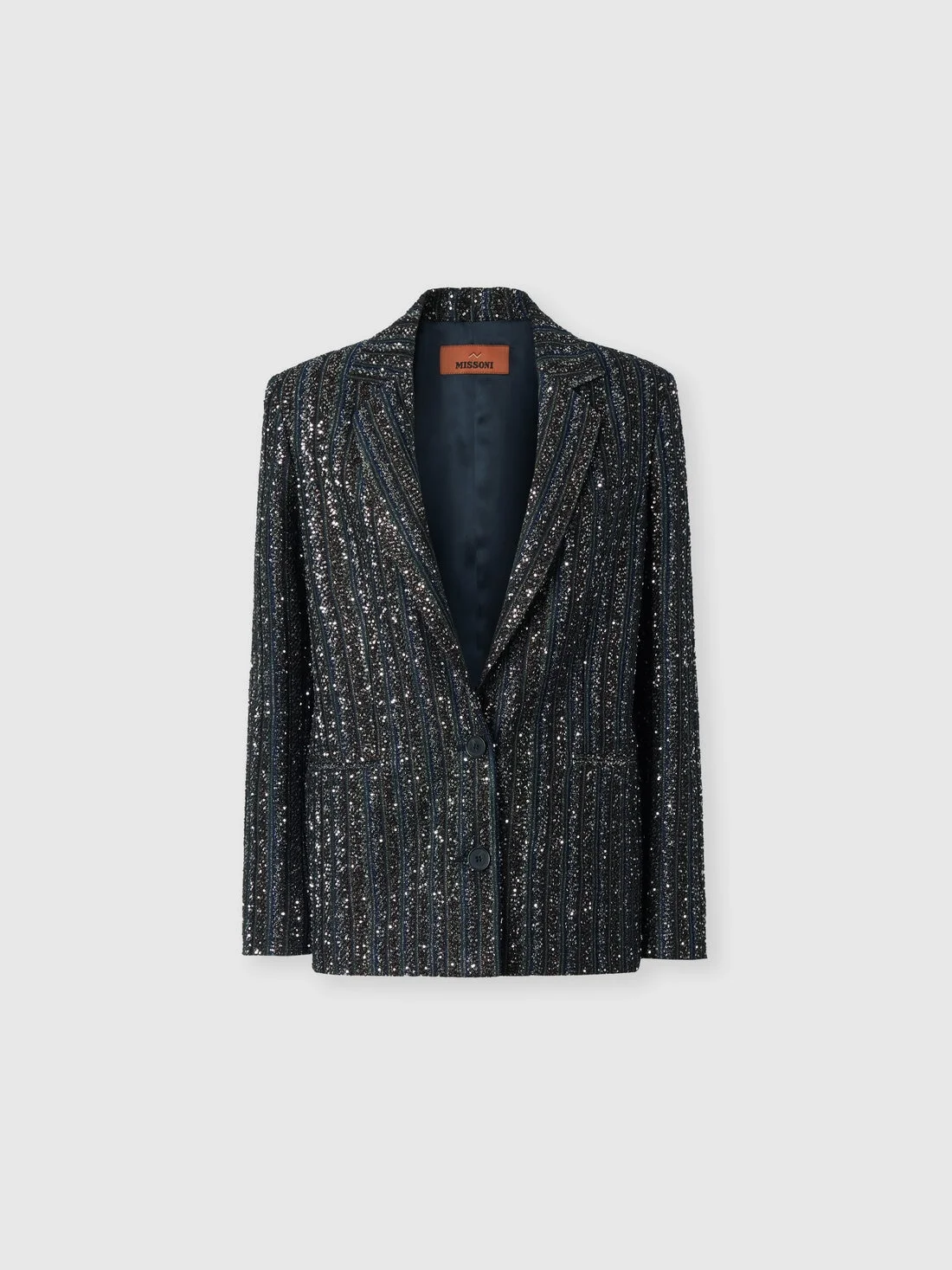 Striped lamé knit blazer - 1
