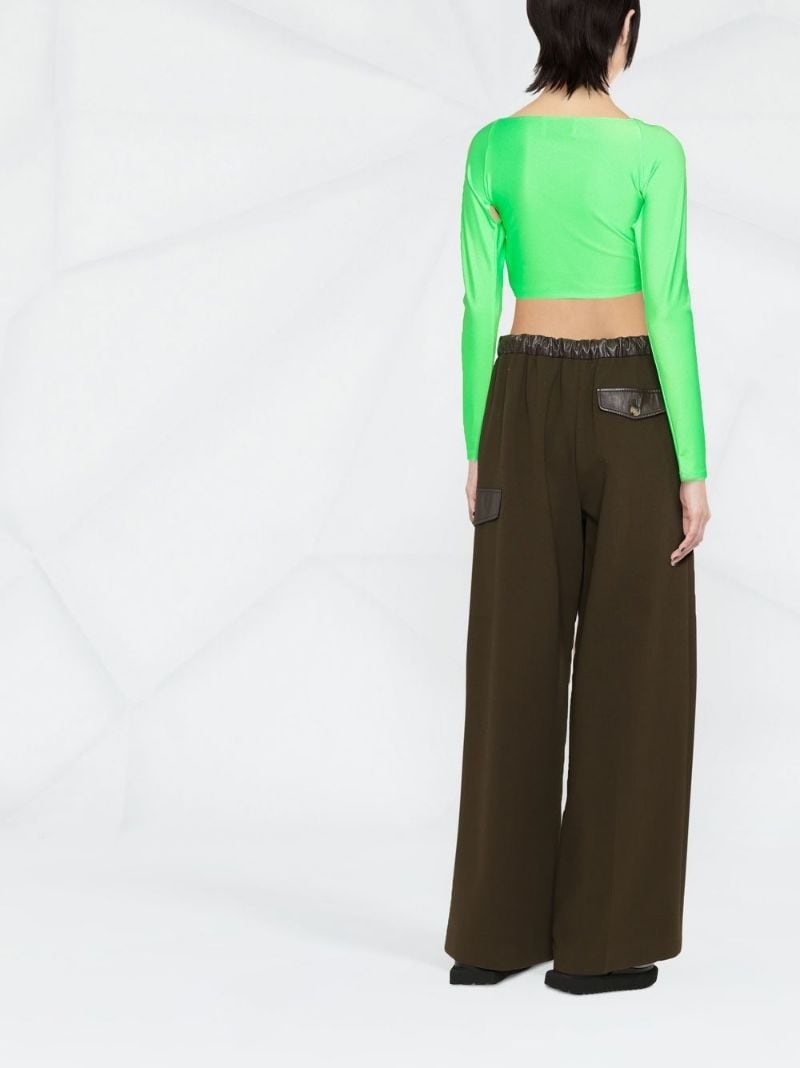 twist long-sleeve cropped top - 4