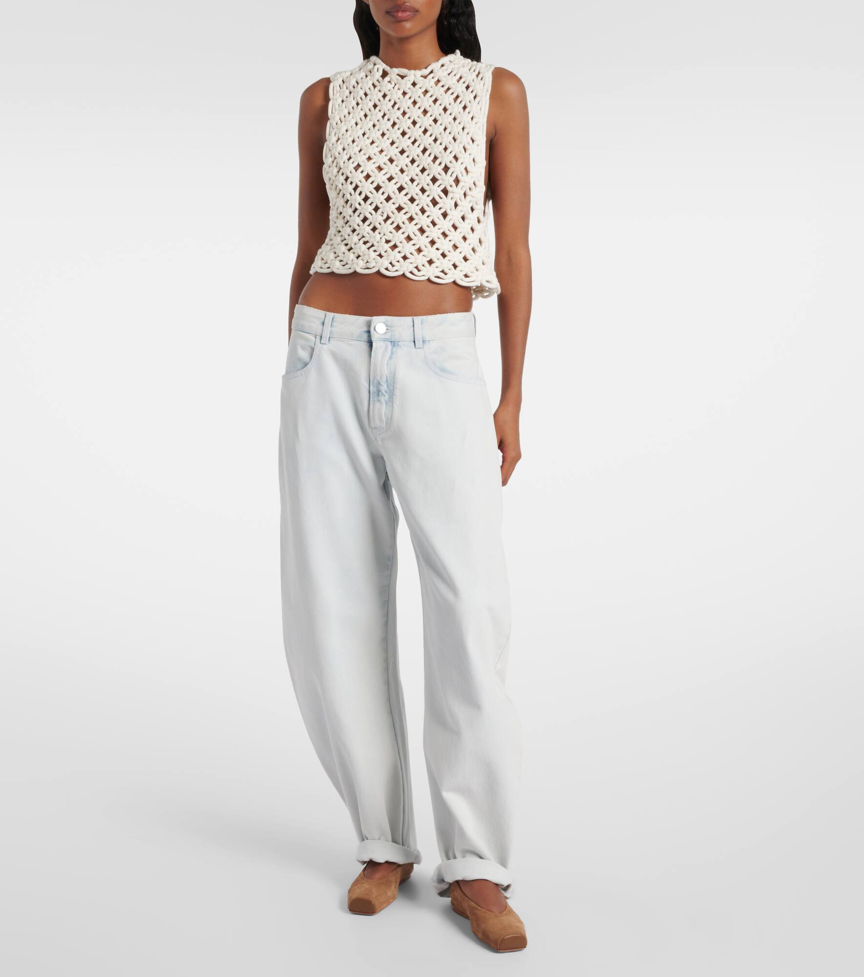 Low-rise barrel-leg jeans - 2